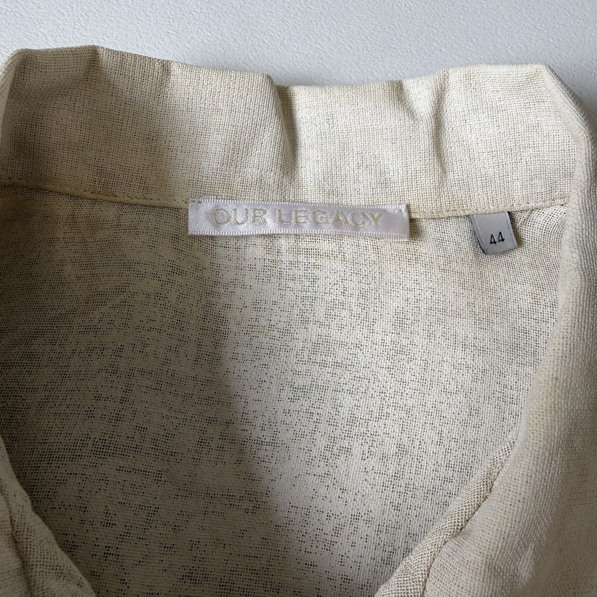 Our Legacy ‘White Painted’ Beige Linen Box Shirt Size US M / EU 48-50 / 2 - 5 Thumbnail