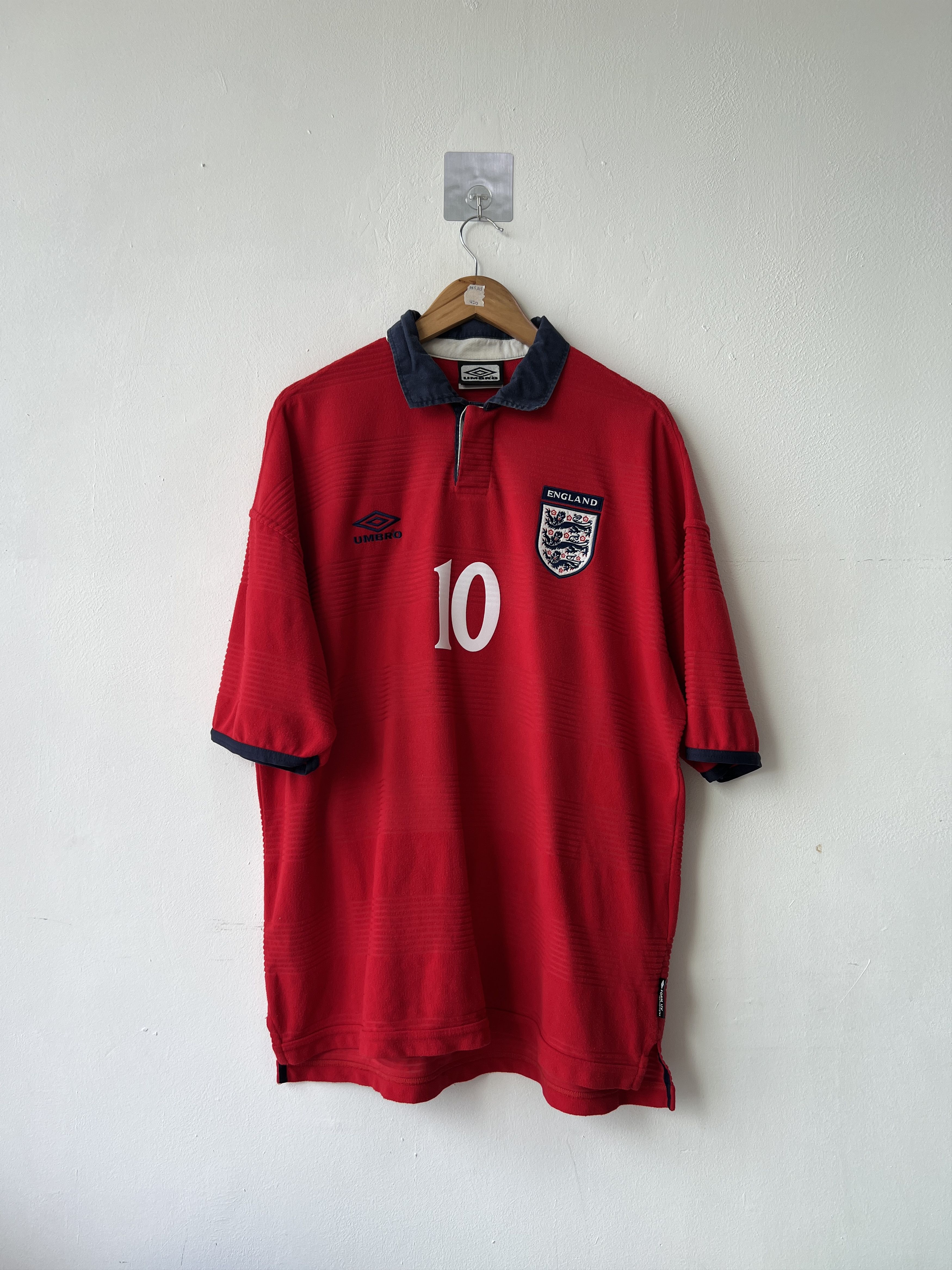 Umbro (XL) England 1999-01 Away Kit Owen #10 Size US XL / EU 56 / 4 - 2 Thumbnail