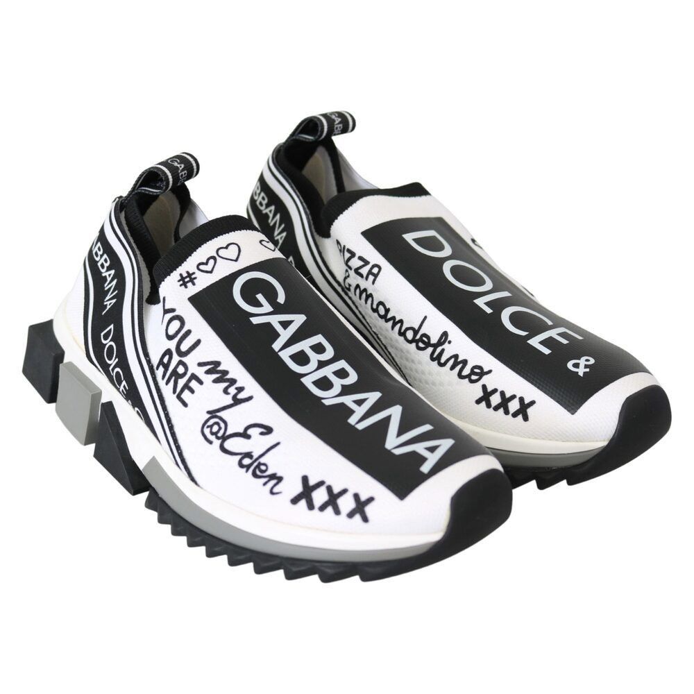 Dolce & Gabbana Dolce & Gabbana White Black Slip On Sorrento Sneakers Size US 6 / IT 36 - 6 Thumbnail