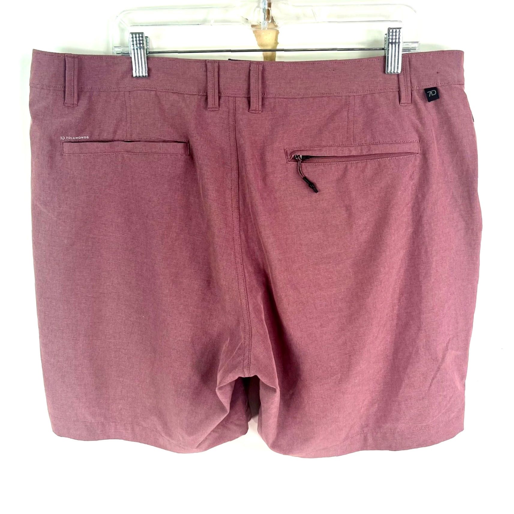 Vintage 7 Diamonds Dynamic Performance Golf Shorts Mens Size 38 Mauve Size US 38 / EU 54 - 5 Thumbnail