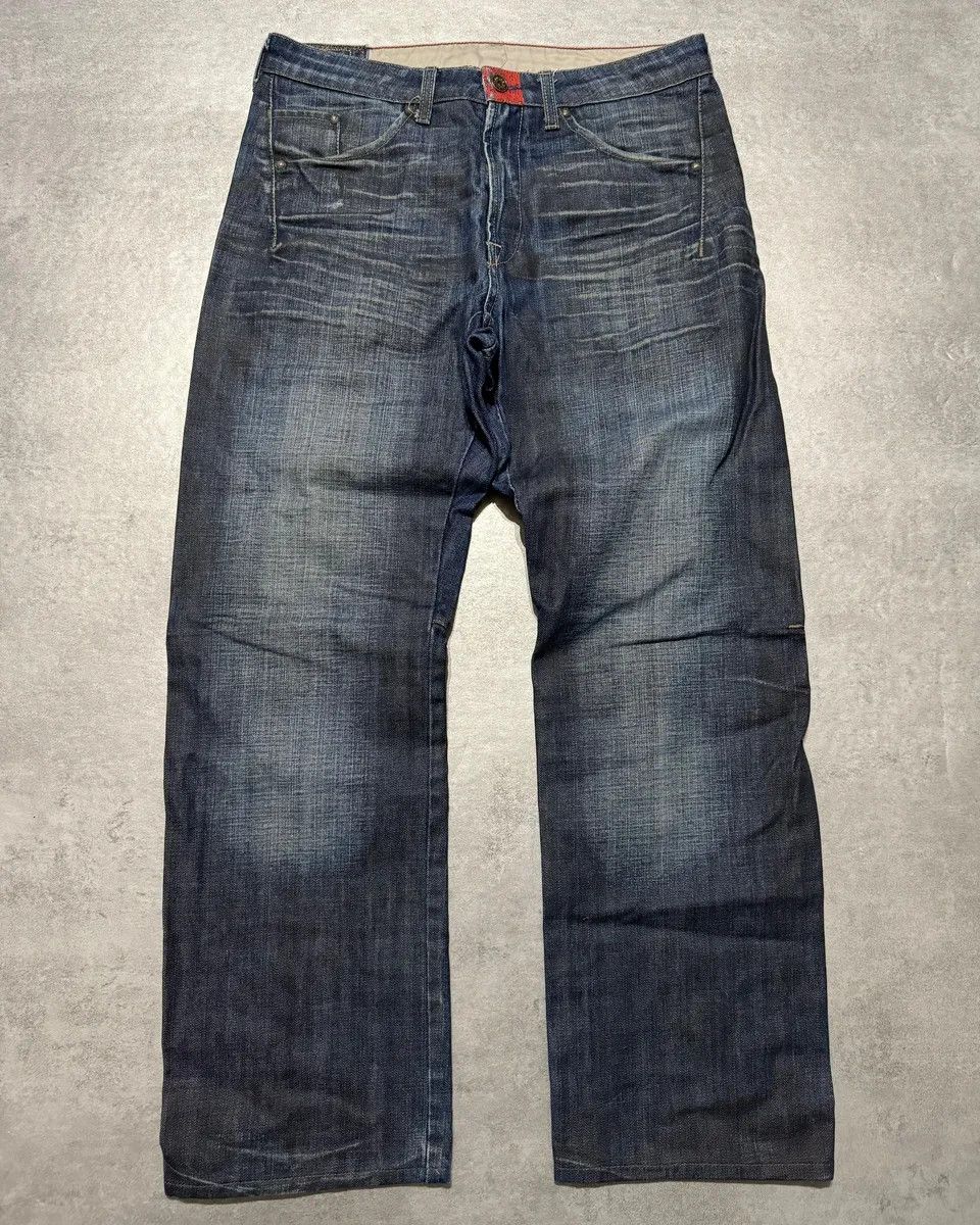 Marithe + Francois Girbaud 2000s Marithé + François Girbaud Navy Faded Rebel Denim Jeans Size US 32 / EU 48 - 1 Thumbnail