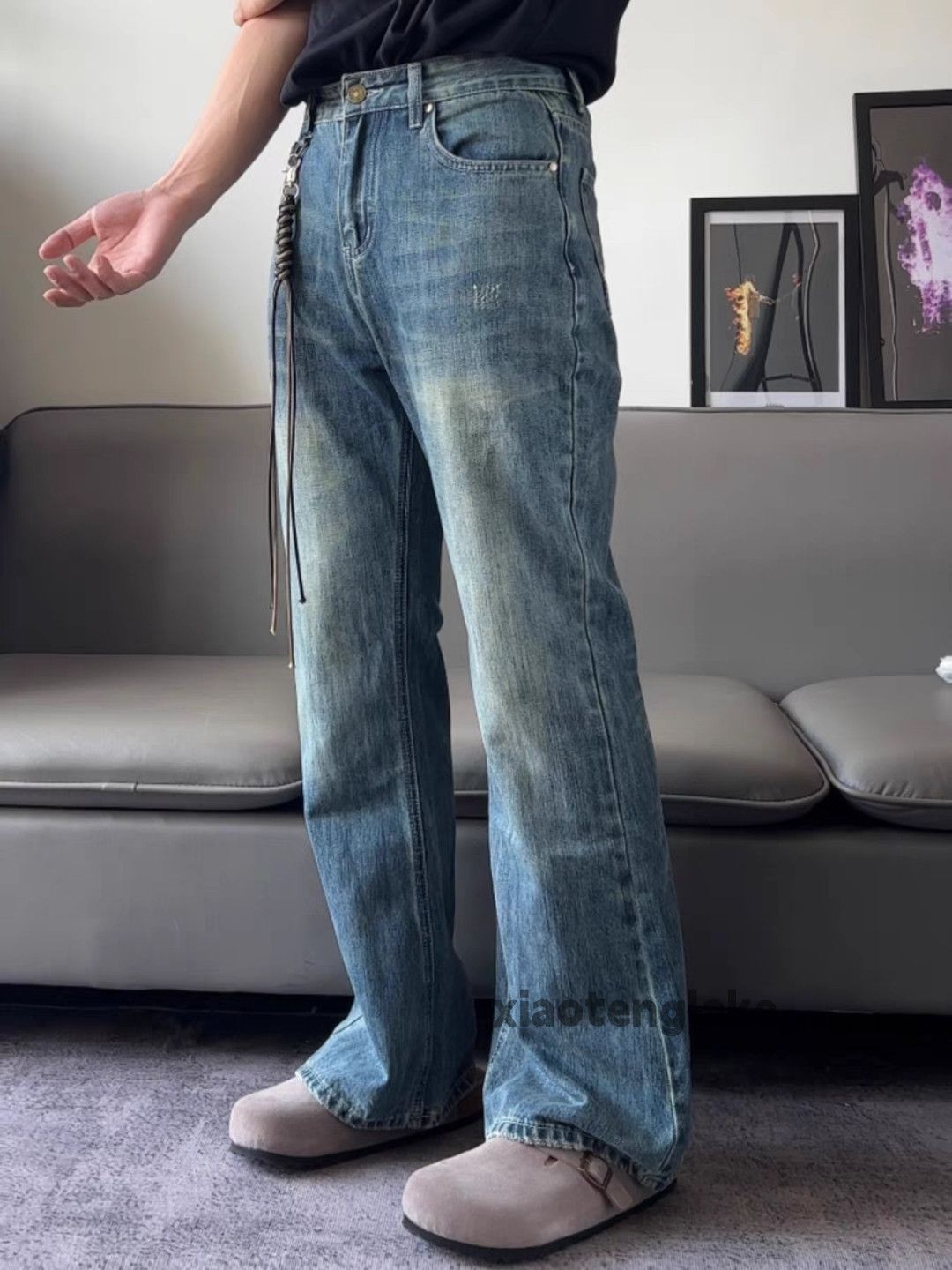Jean × Vintage washed faded cleanfit skate hiphop flared jeans Size US 32 / EU 48 - 2 Thumbnail
