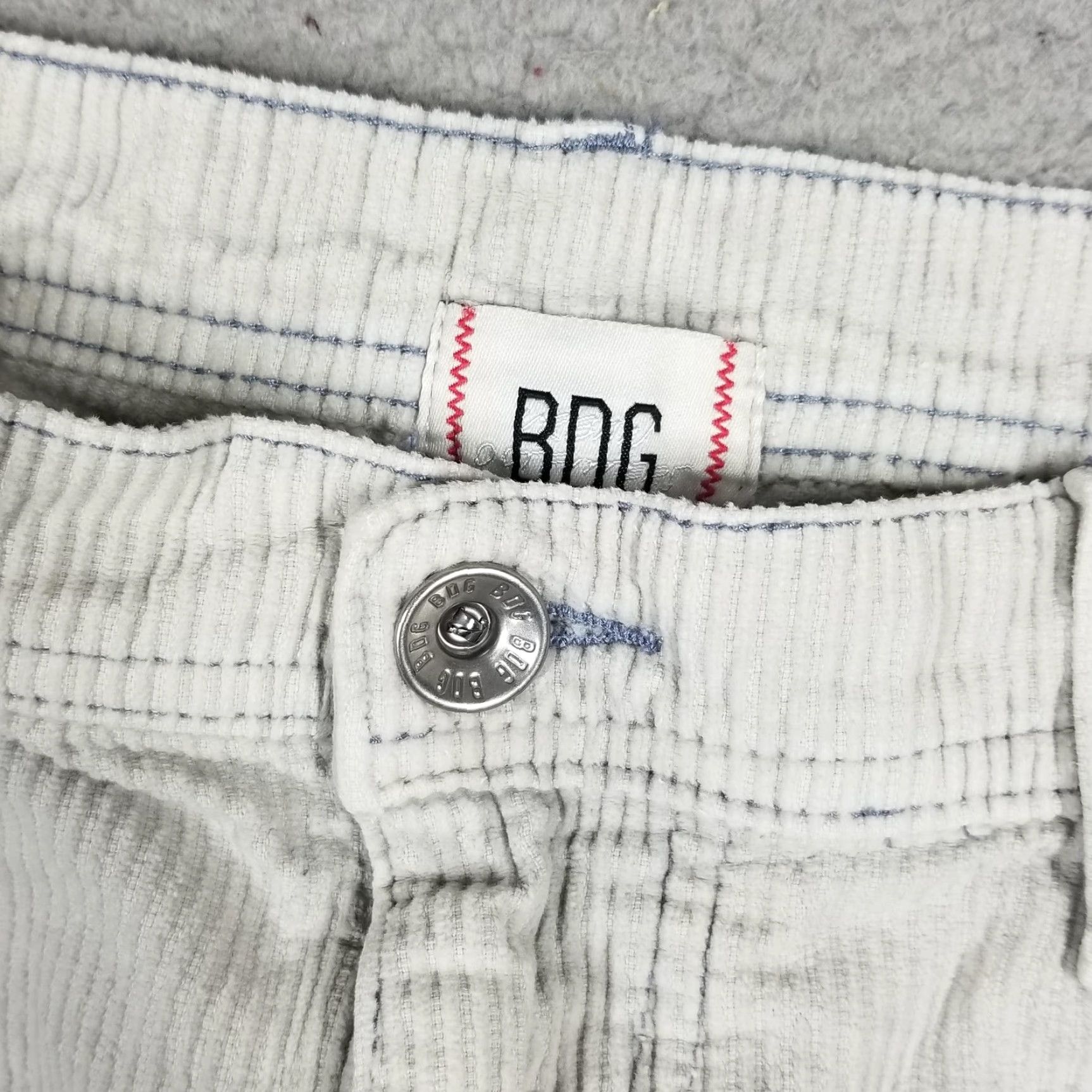 Bdg BDG Corduroy Carpenter Pants 36 Light Gray Utility Workwear Mens Size US 36 / EU 52 - 3 Thumbnail