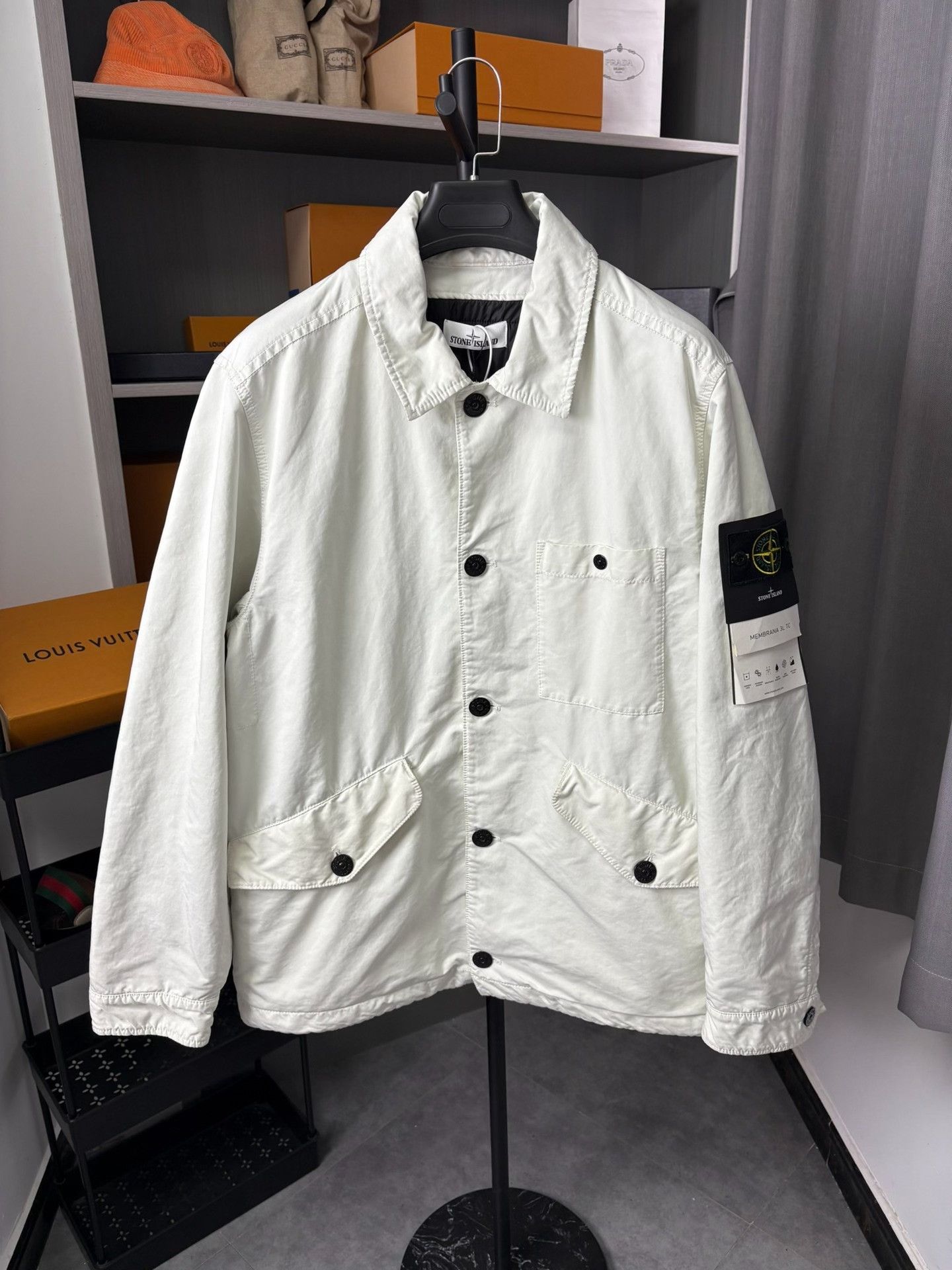 Stone Island Stone Island Cotton White Heavy Coat XL Men Size US XL / EU 56 / 4 - 1 Thumbnail