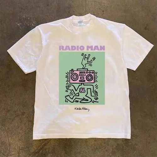 Other Hip Hop Fun Radio Print Loose Short Sleeve T-Shirt Size US S / EU 44-46 / 1 - 7 Thumbnail