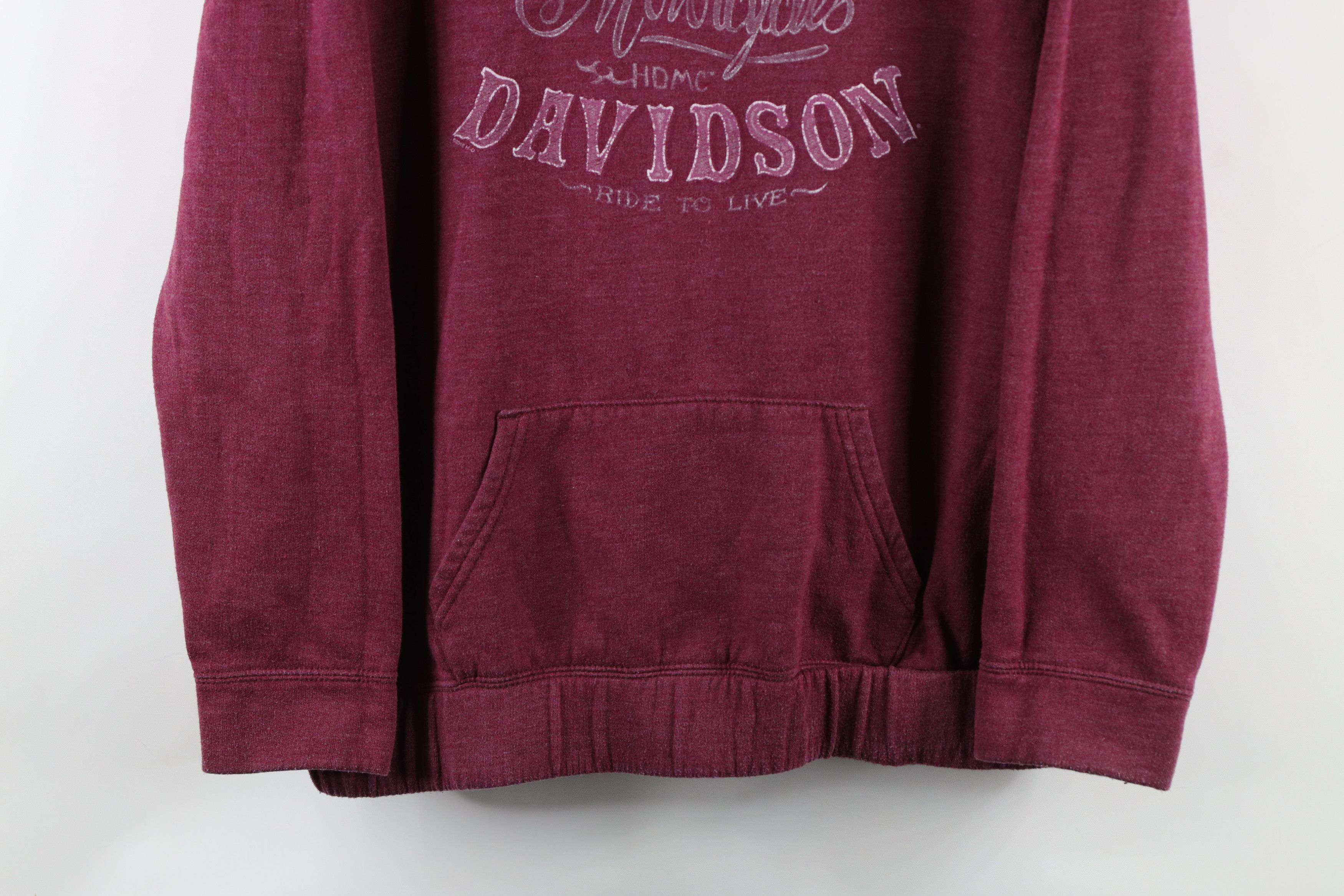 Harley Davidson × Vintage Y2K Harley Davidson Out Rose Flower Heart Hoodie Purple Size XL / US 12-14 / IT 48-50 - 3 Thumbnail