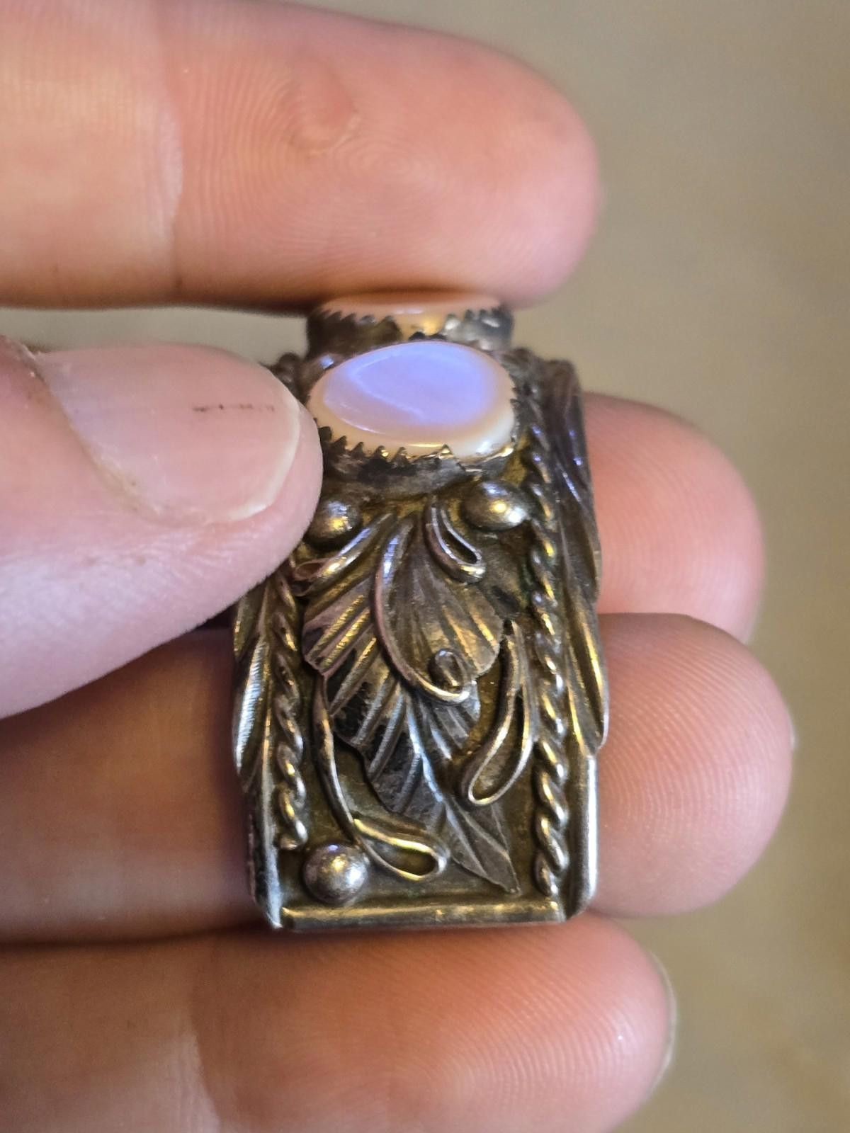 Studio D'Artisan MOP Cuff Watch Bracelet Sterling Silver Floral Leaf Navajo Size ONE SIZE - 9 Thumbnail