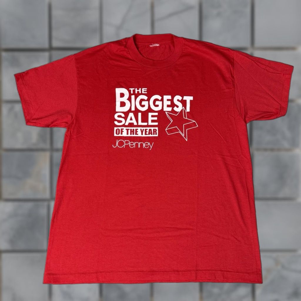 Hanes VINTAGE JC Penney Shirt Mens XL Red Graphic Tee 90s JC Penney Promo Size US XL / EU 56 / 4 - 1 Thumbnail
