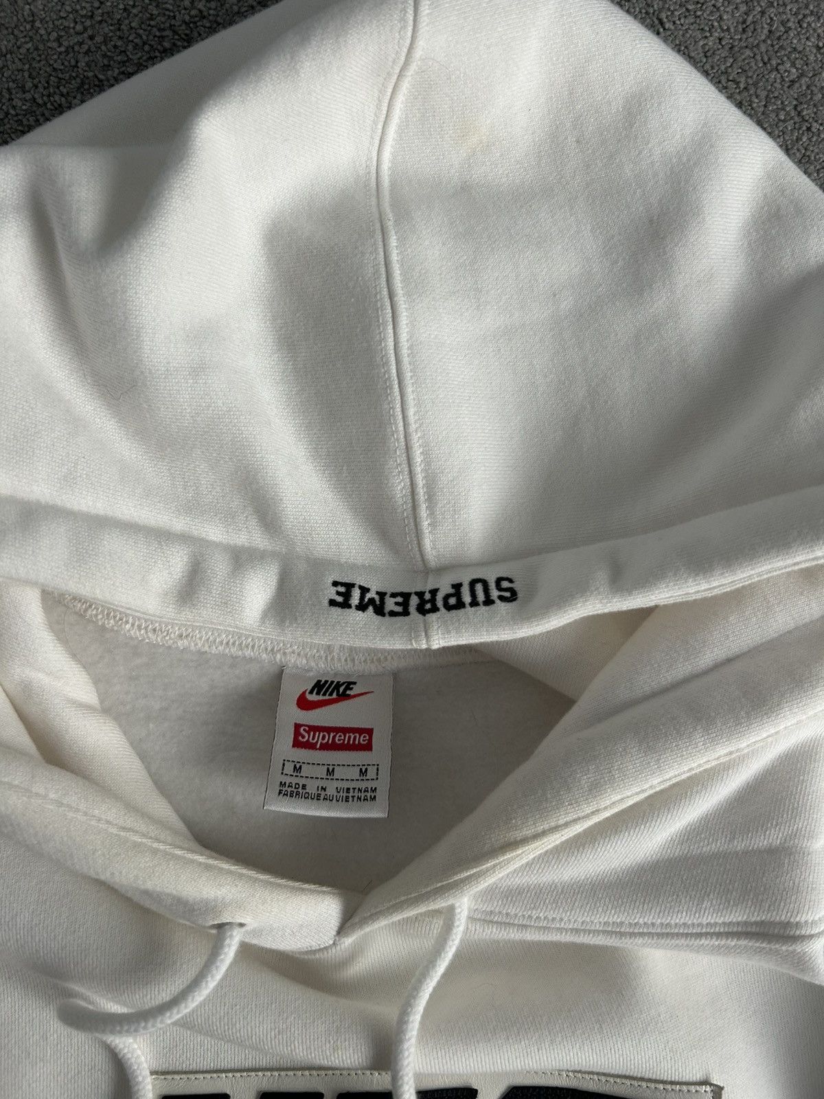 Nike × Supreme Supreme x Nike Leather Logo Hoodie Size US M / EU 48-50 / 2 - 2 Thumbnail