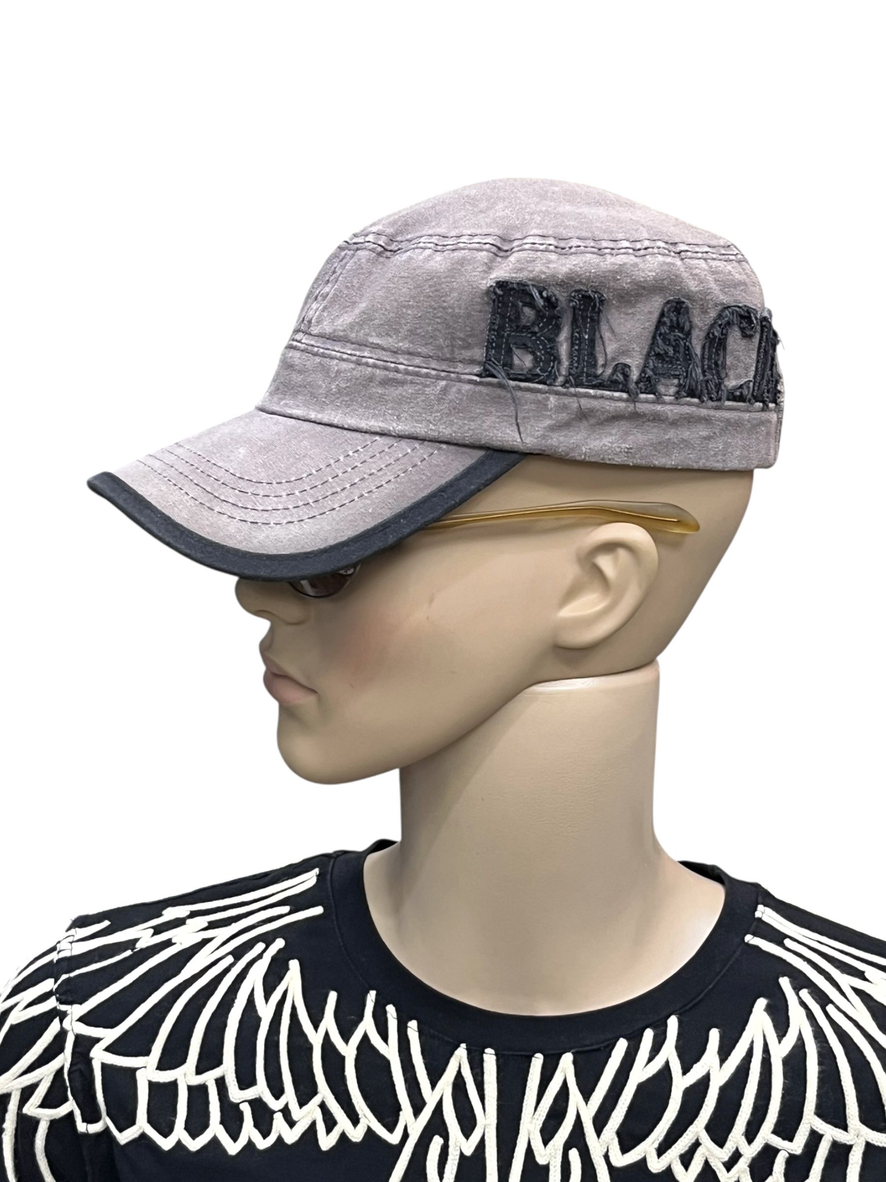 Vintage Vintage BLACK REBEL Distressed Grunge Military Cap Size ONE SIZE - 5 Thumbnail