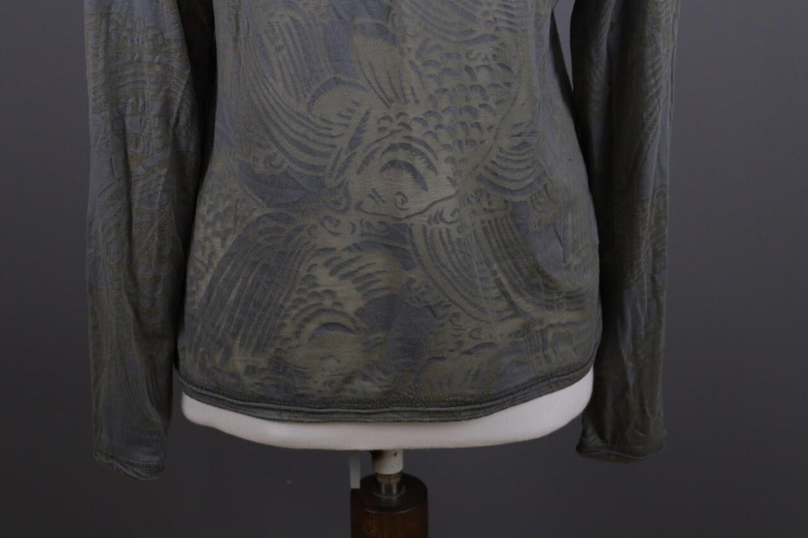 Rundholz Rundholz Gray Floral Mesh Knit Lagenlook Pullover Size L Size L / US 10 / IT 46 - 10 Thumbnail