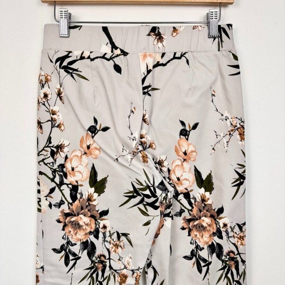 Other Laura Pull On Pant Size 4 Gray Floral Stretch Slim Leg Size 27" / US 4 / IT 40 - 7 Thumbnail