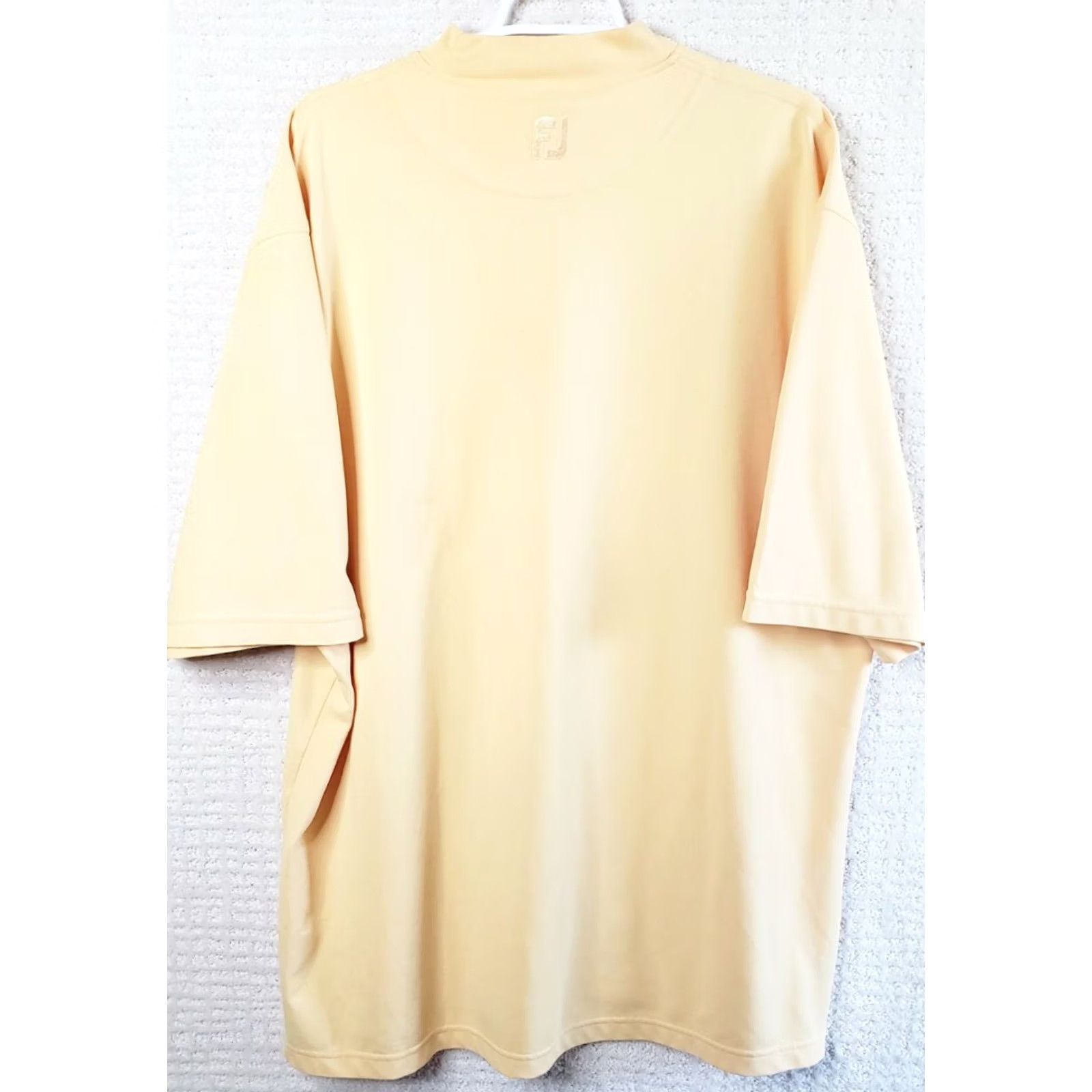 Footjoy Footjoy FJ Golf Shirt Men's XL Pale Yellow Mock Neck Pullover Short Sleeve Casual FJ on Back Neck Size US XL / EU 56 / 4 - 6 Thumbnail