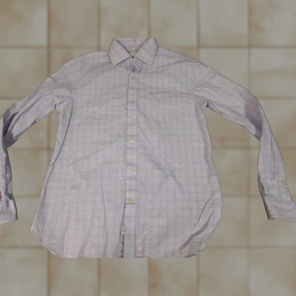 Michael Kors Michael Kors Mens Shirt Medium pink plaid button down slim fit Size US M / EU 48-50 / 2 - 1 Thumbnail