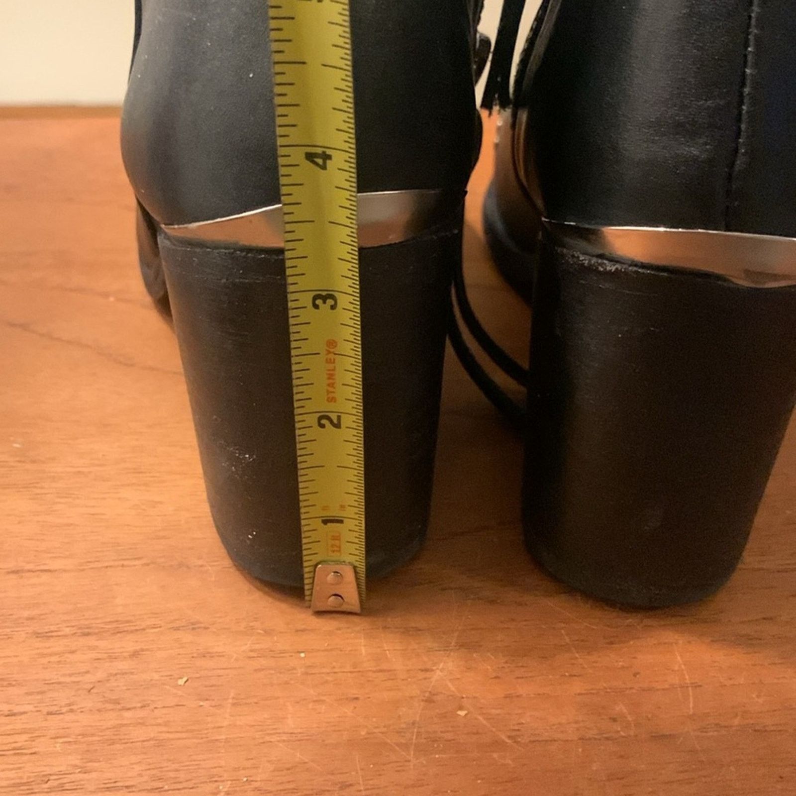 Vintage Sole Child black all leather ankle booties moto,silver studs Size US 7.5 / IT 37.5 - 9 Thumbnail