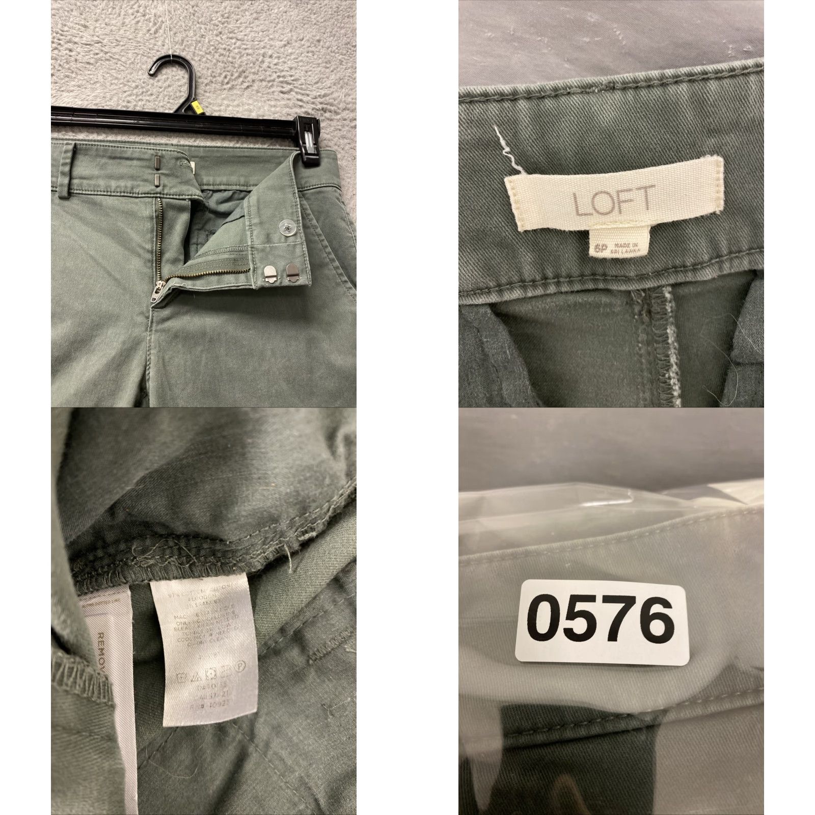 Vintage LOFT Monroe Slim Pants 6P 30x27 FADED GREEN Stretch Chino Petite Ankle /0576 Mens? Size 28" / US 6 / IT 42 - 8 Thumbnail