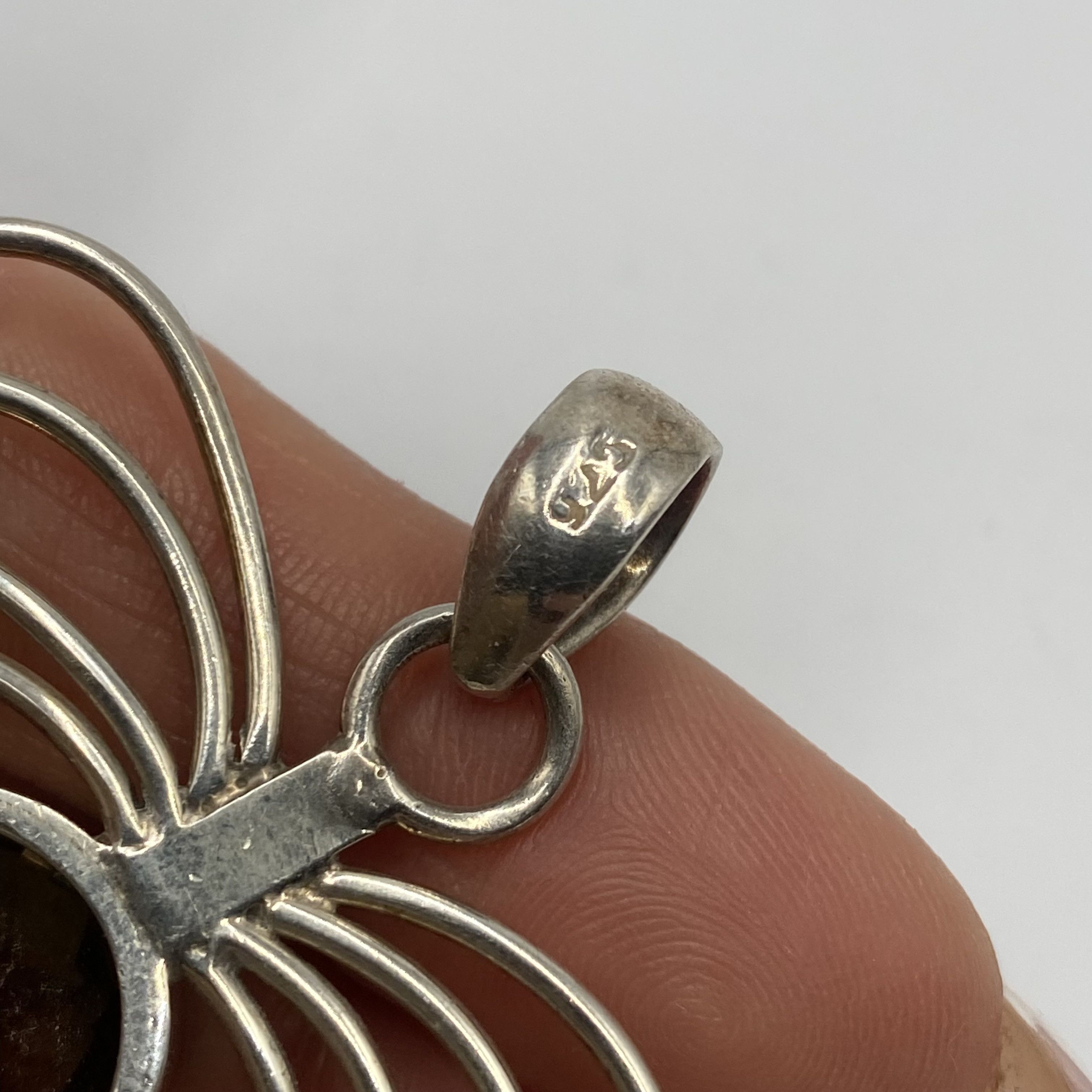 Sterling Silver Vintage Sterling Silver 925 Spider Pendant Smoky Quartz 20.5 Size ONE SIZE - 9 Thumbnail