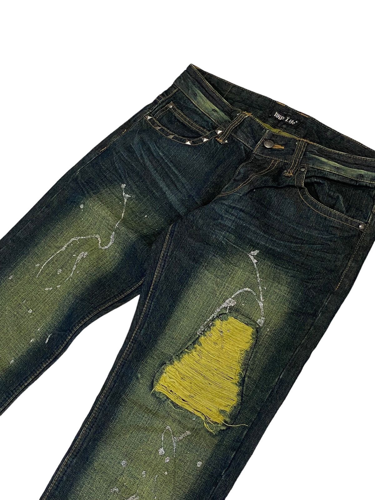 If Six Was Nine Mild Life Japan Splash Art Paint Distressed Patchworks Size US 30 / EU 46 - 7 Thumbnail