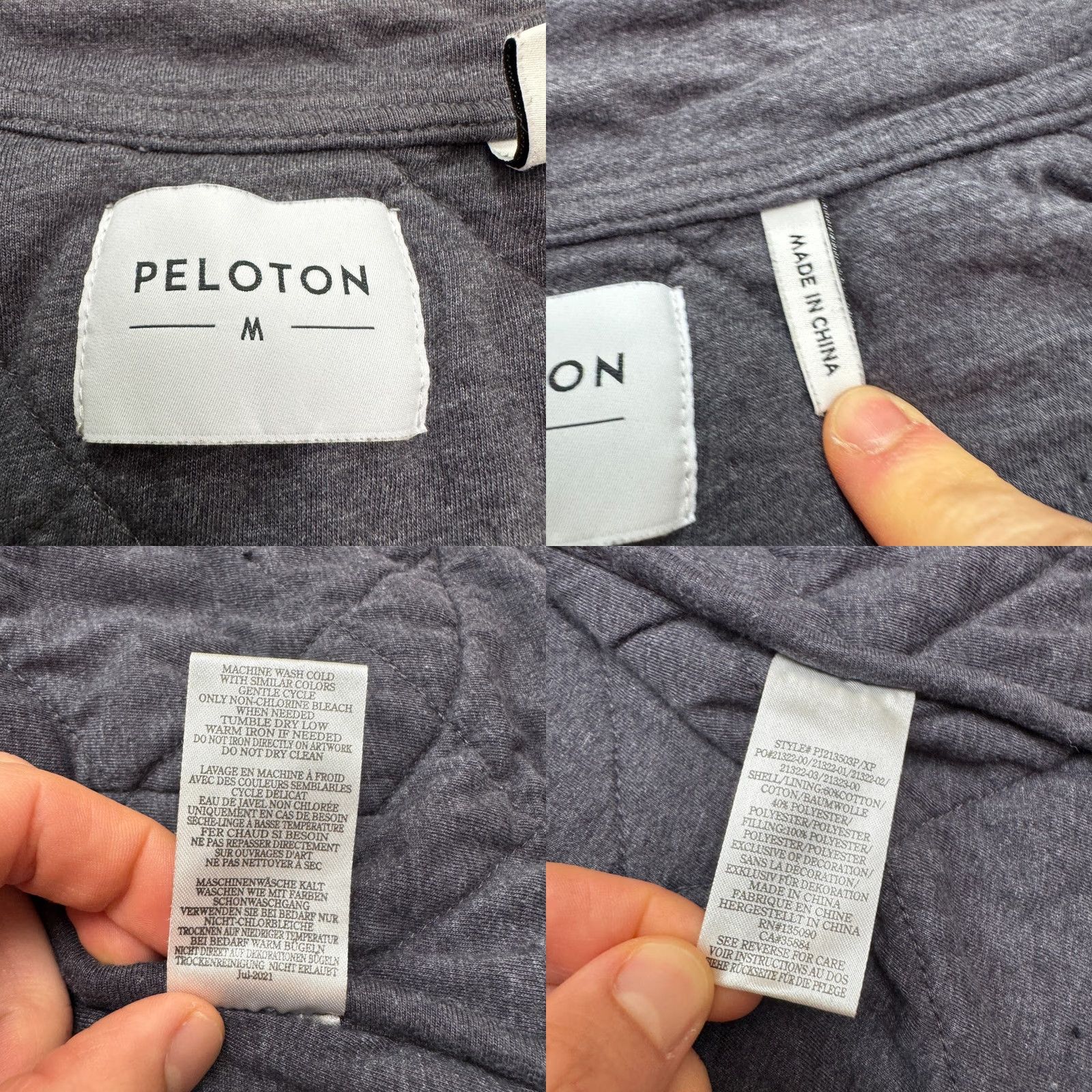 Vintage Peloton Quilted Jacket Womens Medium Gray Button Down Snap Full Zip Pockets Outdoor Regular Fit Classic Casual Size M / US 6-8 / IT 42-44 - 8 Thumbnail