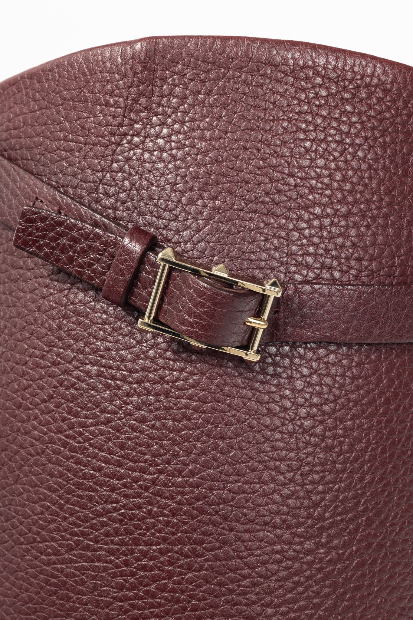 Valentino Valentino Garavani Pebbled Rockstud-Buckle Riding Boots Size US 8.5 / IT 38.5 - 8 Thumbnail