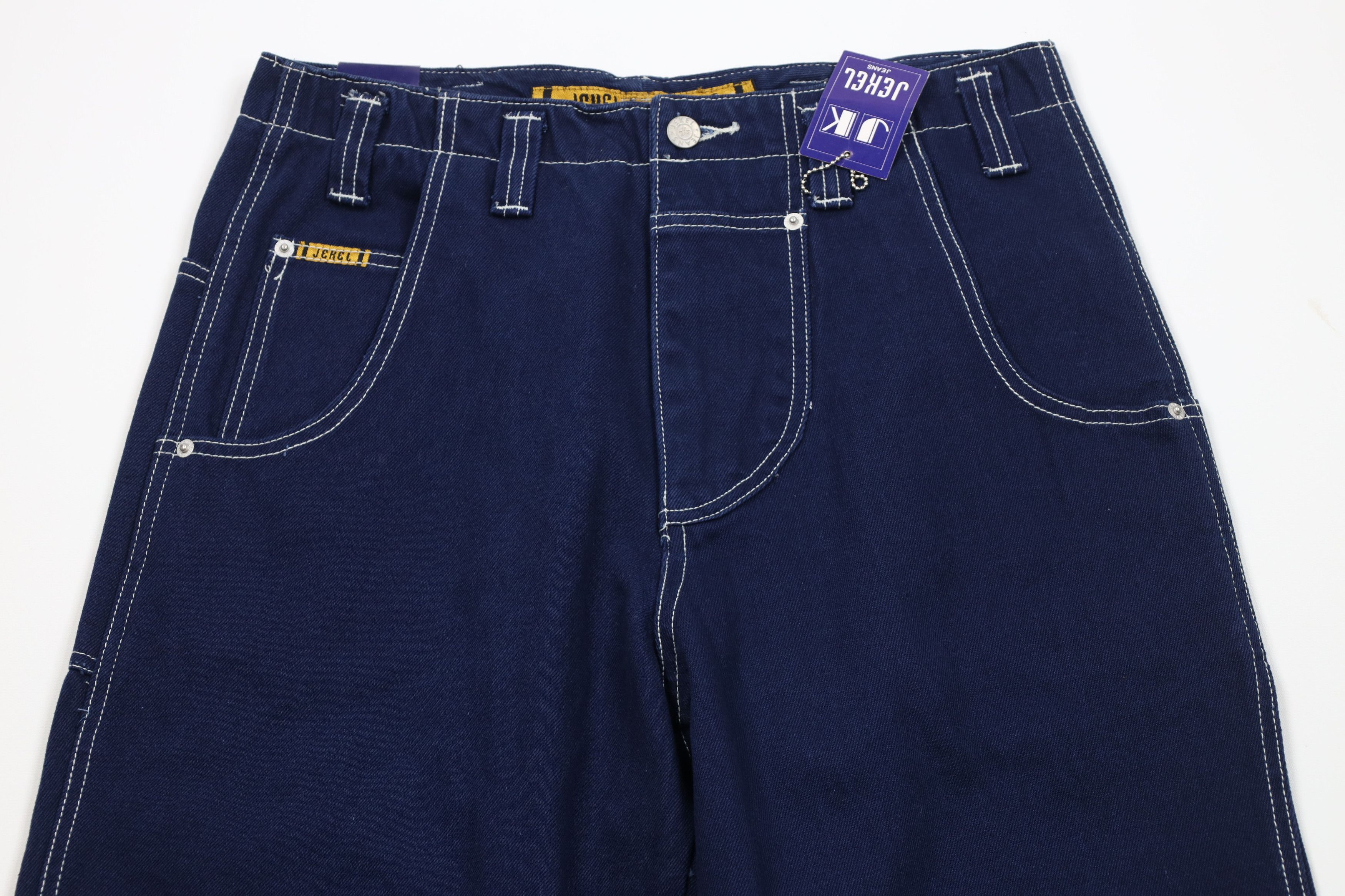 Vintage Deadstock Vintage 90s Streetwear Pocket Wide Leg Jeans Blue Size US 30 / EU 46 - 2 Thumbnail