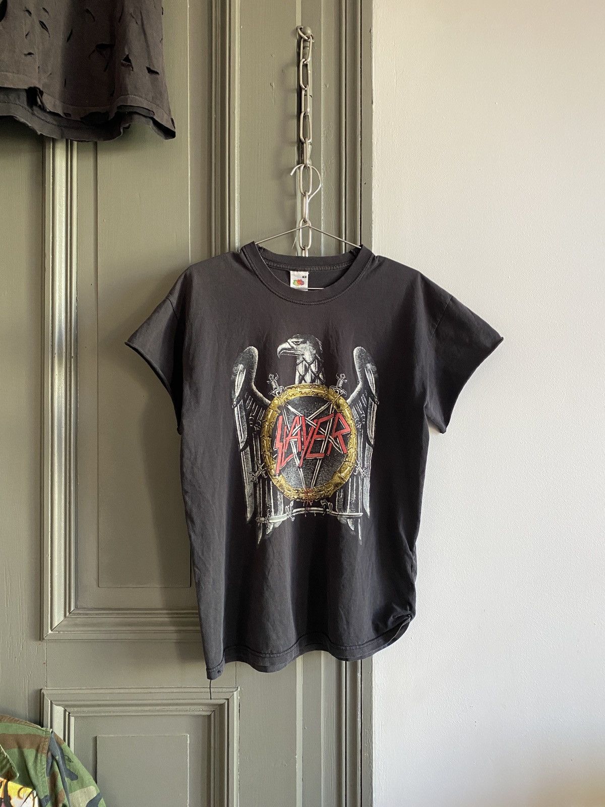 Band Tees × Slayer × Vintage Vintage Trashed Slayer 2008 Cut Sleeves Tee Size US M / EU 48-50 / 2 - 1 Thumbnail