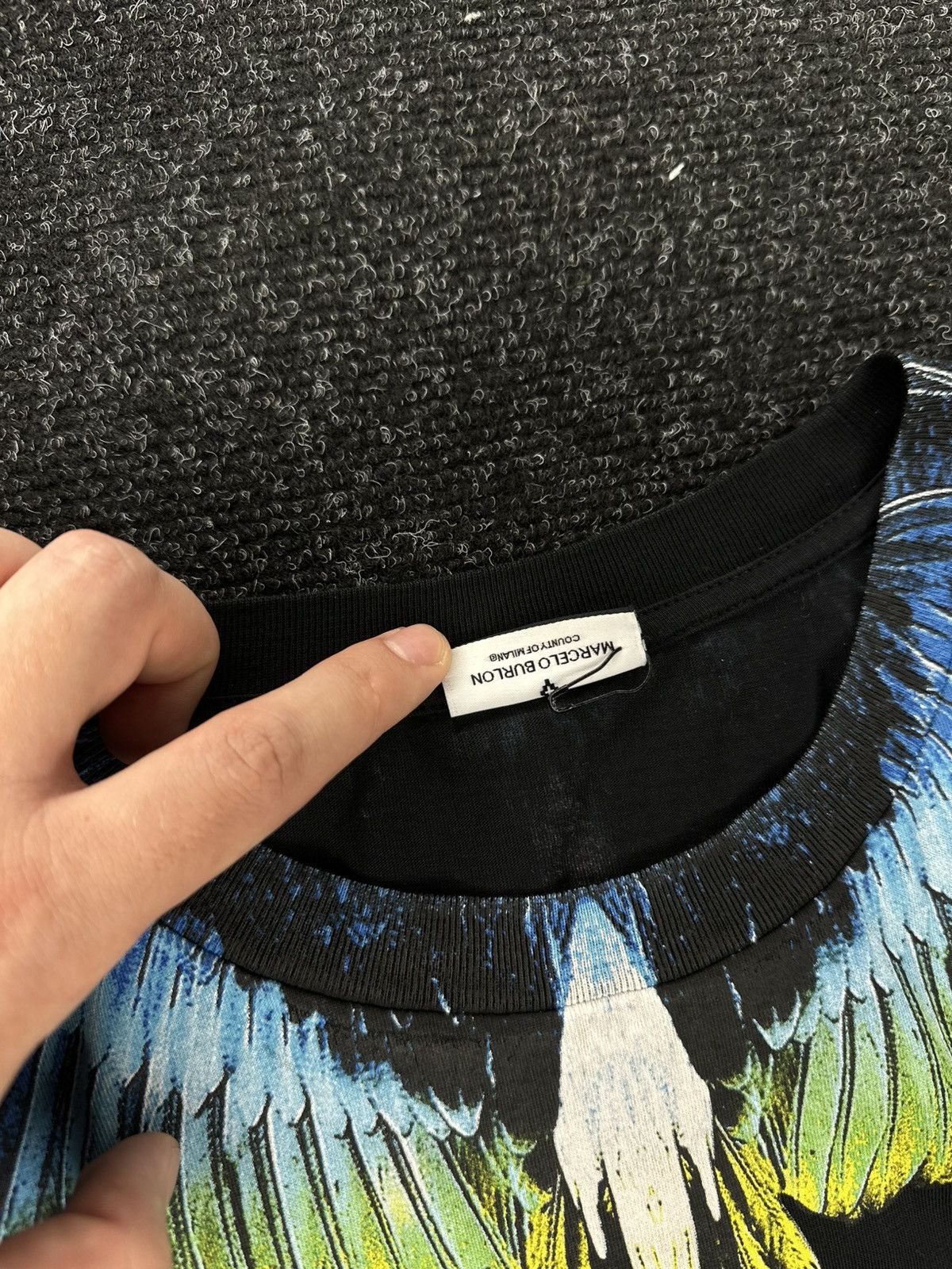 Marcelo Burlon Marcelo Burlon Wings T-Shirt Tee Black Multicolor Print Size US M / EU 48-50 / 2 - 7 Thumbnail
