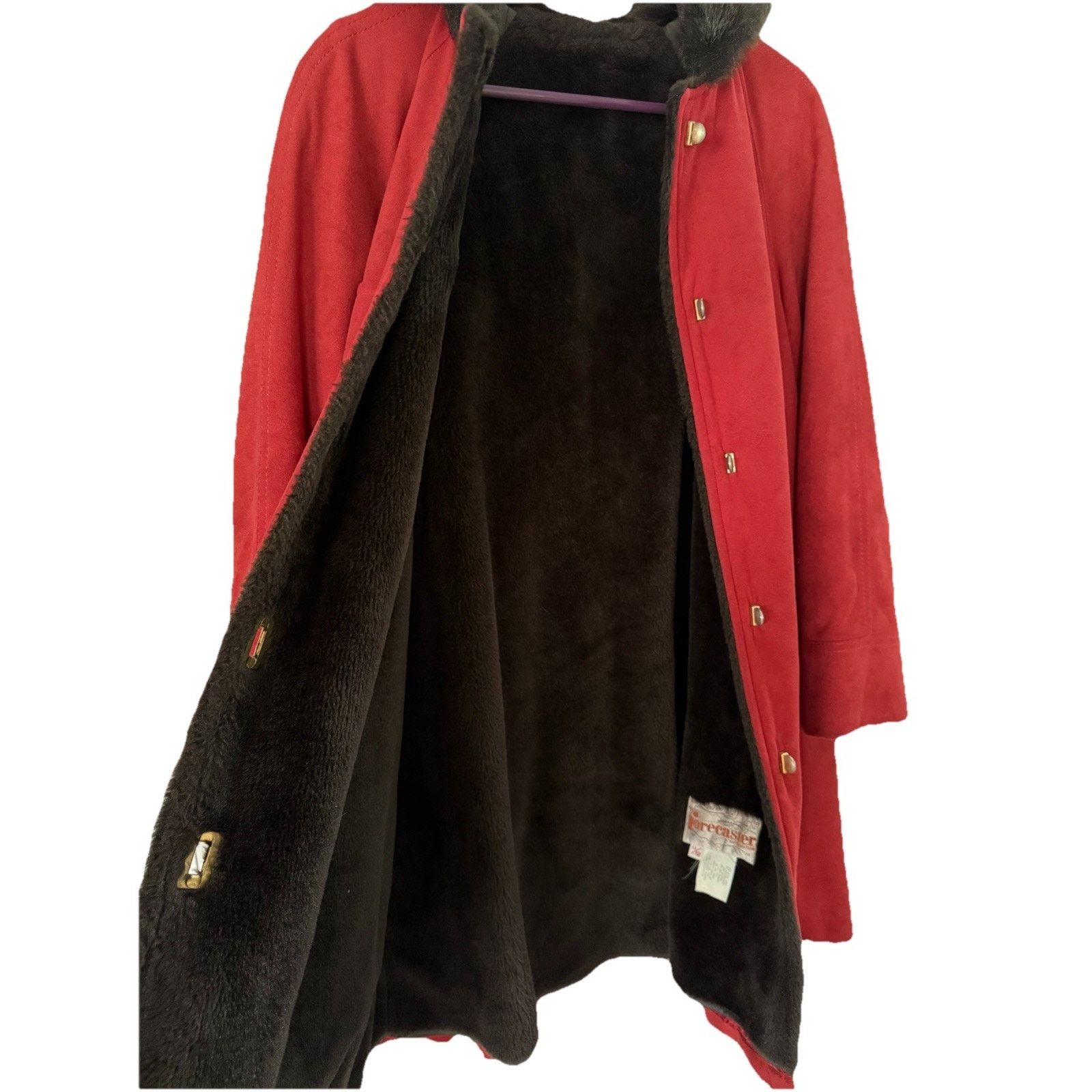 Other Vintage Forecaster Womens Jacket SZ 11/12 Maroon Fur Lined Size XL / US 12-14 / IT 48-50 - 4 Thumbnail