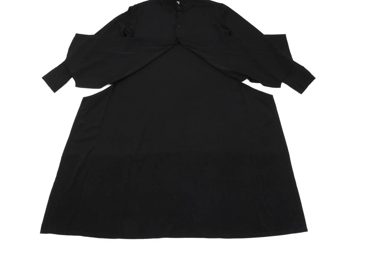Yohji Yamamoto Long Back Hem Double Collar Shirt in Black Size US L / EU 52-54 / 3 - 10 Thumbnail