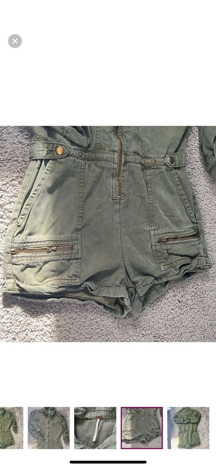 Free People FREE PEOPLE CARGO ROMPER Size 24" / US 00 / IT 34 - 5 Thumbnail