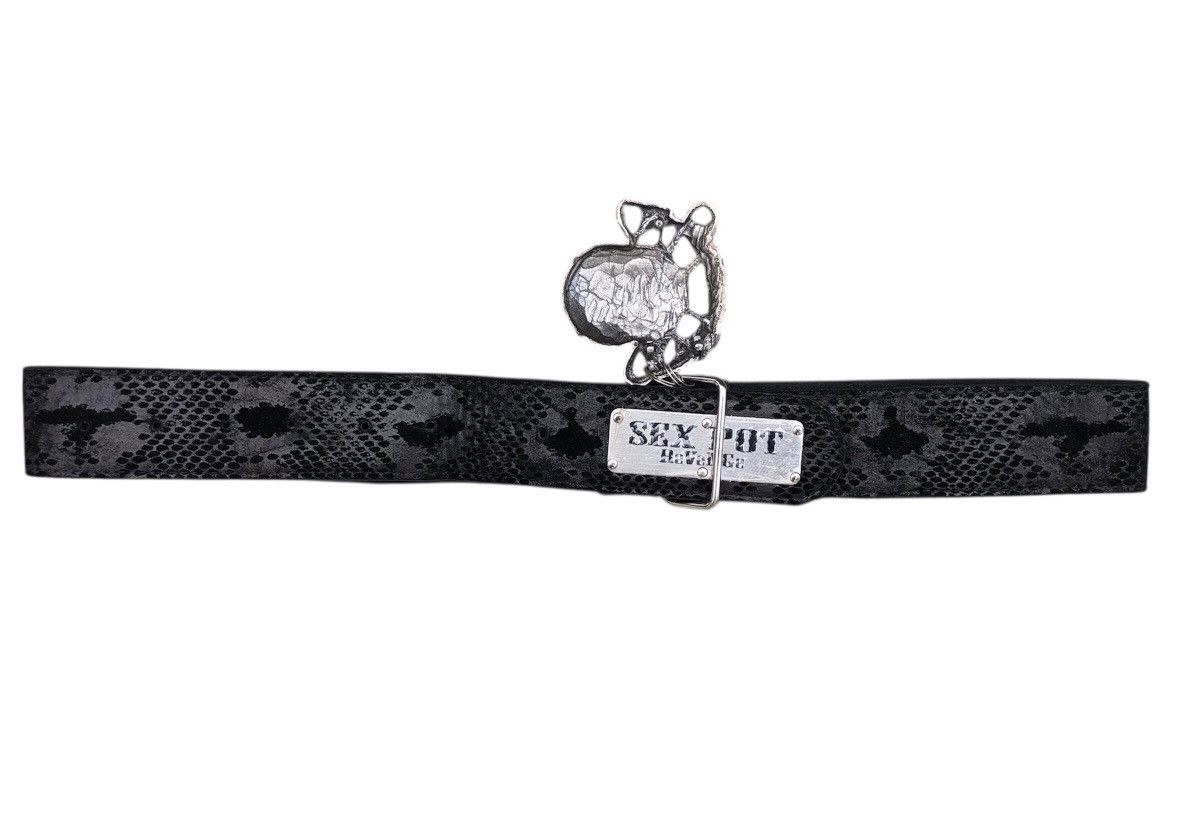 Sex Pot ReVeNGe Sex Pot Skull Buckle Snake Skin Belt Bondage Style Size ONE SIZE - 13 Thumbnail