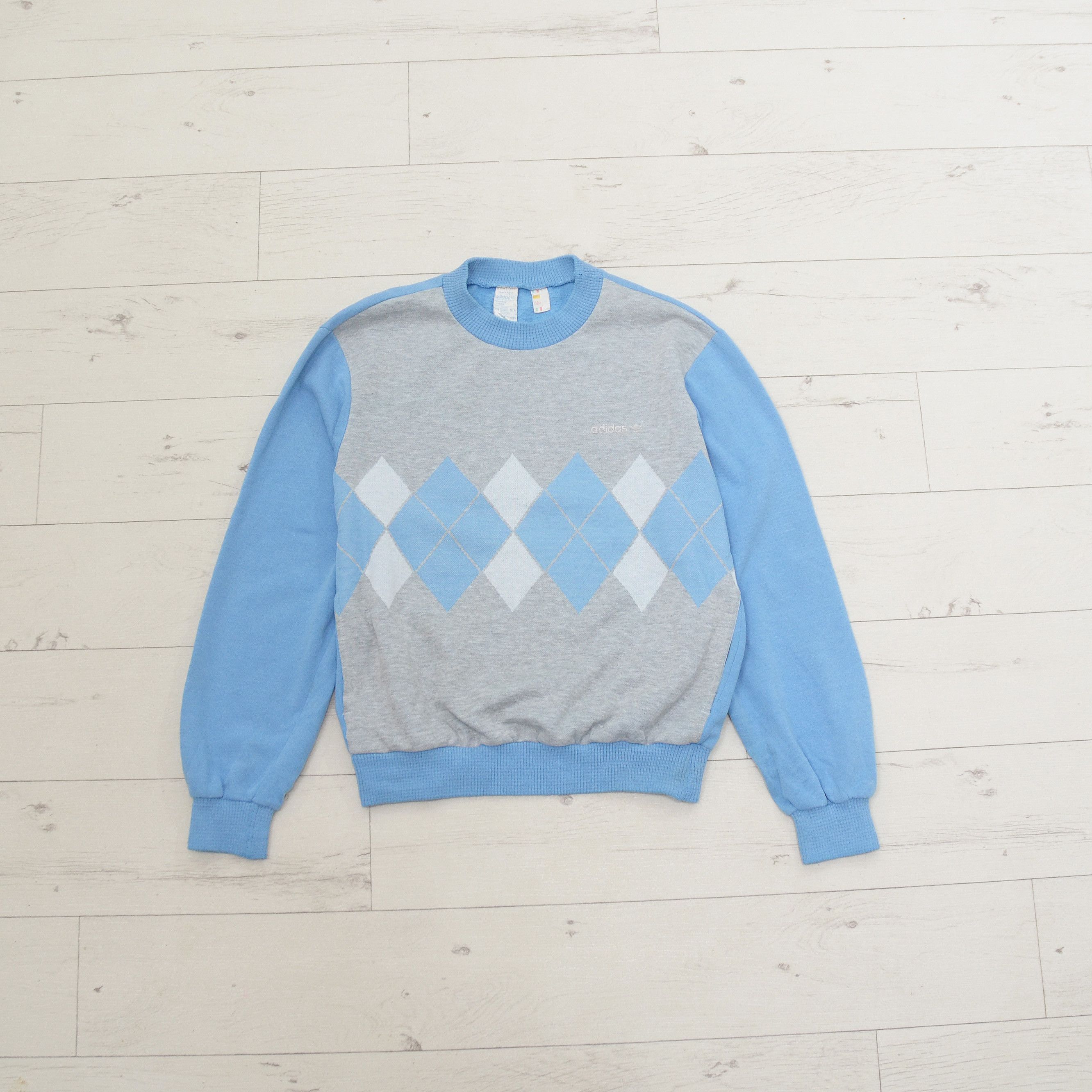 Adidas × Vintage Vintage 70-80's Adidas Ventex GREENWICH Diamond Sweatshirt Size US M / EU 48-50 / 2 - 1 Thumbnail