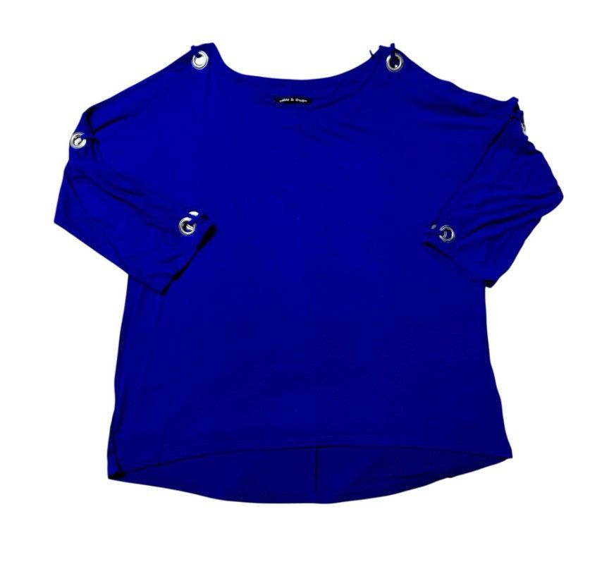 Other Cable & Gauge Royal Blue Grommet Cold-Shoulder Top Womens XL Size XL / US 12-14 / IT 48-50 - 1 Thumbnail