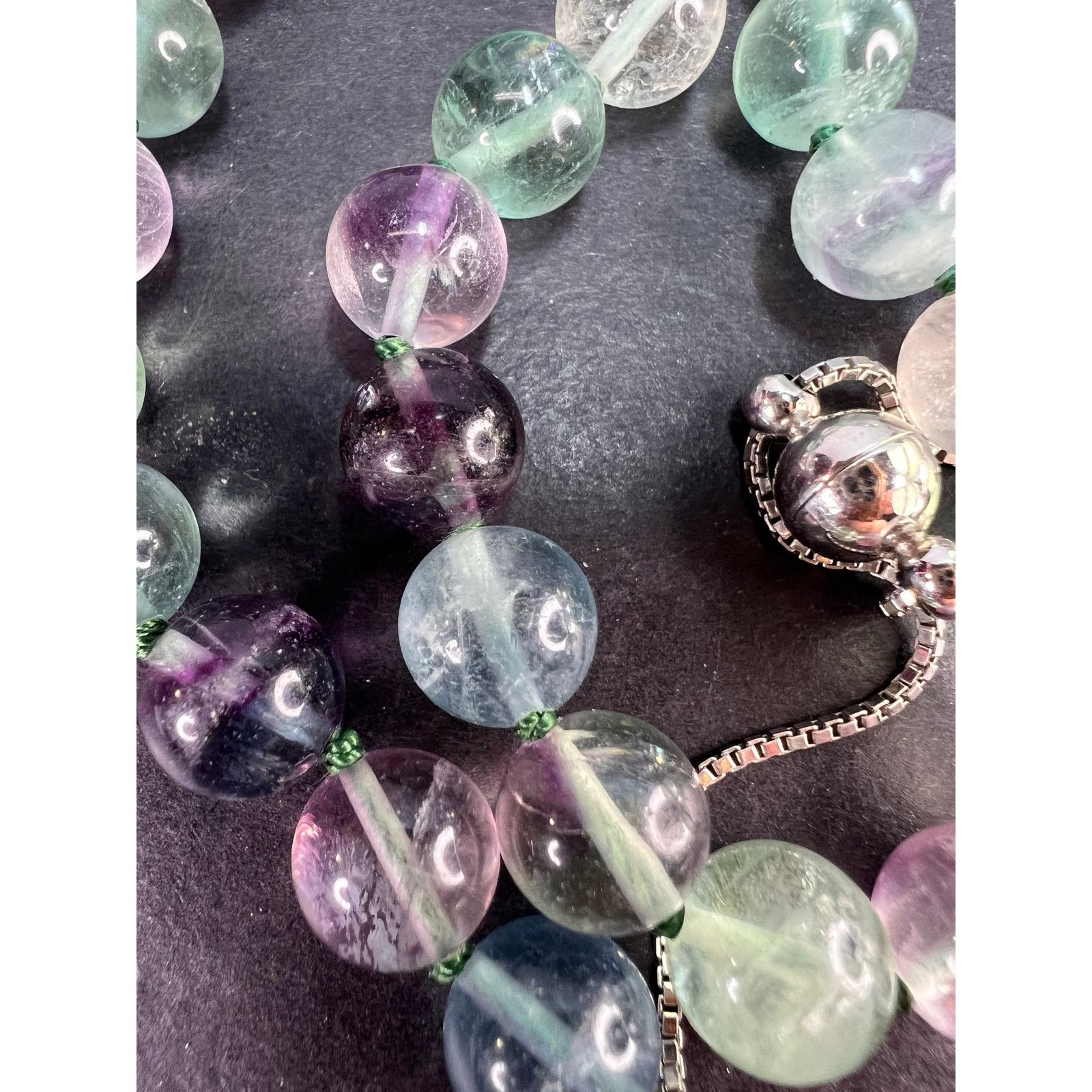 Other Fluorite knotted bolo necklace with sterling silver clasp Size ONE SIZE - 7 Thumbnail