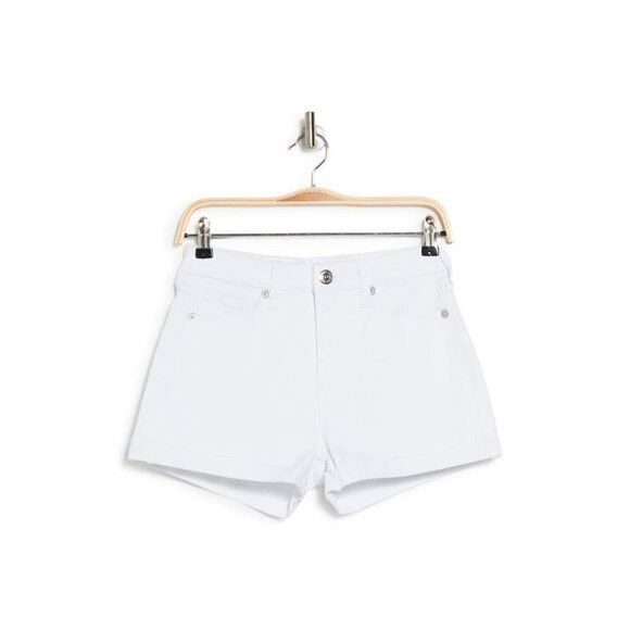 True Religion True Religion Womens White MId Rise Cuffed Raw Hem Short Jea Size 33" - 6 Thumbnail