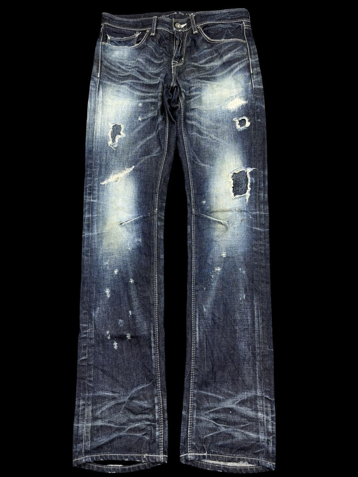 GOSTAR DE FUGA 💥Very Rare💥Archival Fuga Heavy Art Distressed Denim K7 Size US 30 / EU 46 - 1 Thumbnail