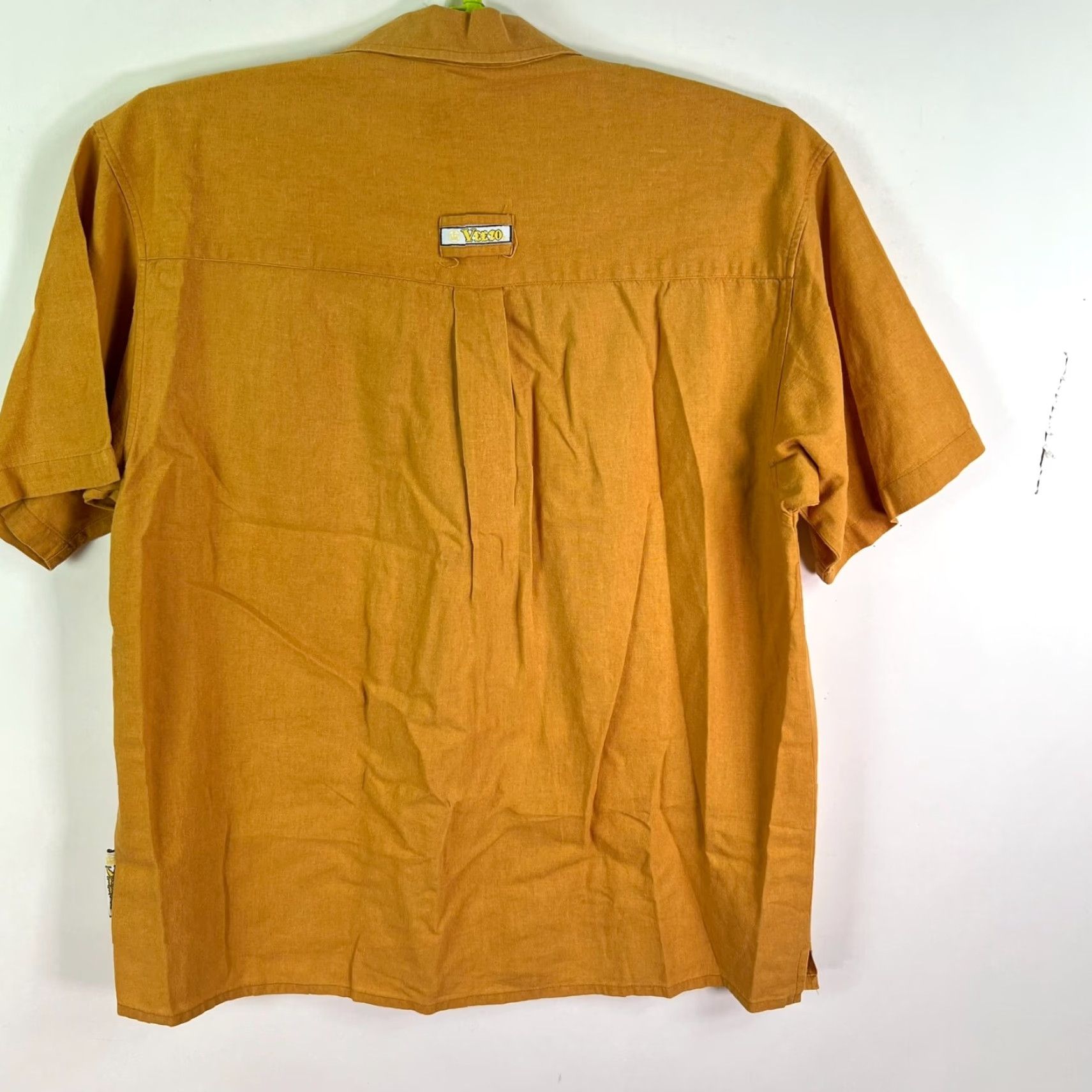Vintage VEEZO Men's Linen Button-Up Shirt Size L Casual All Seasons Breathable 90s Western Tropical Tan Size US L / EU 52-54 / 3 - 7 Thumbnail