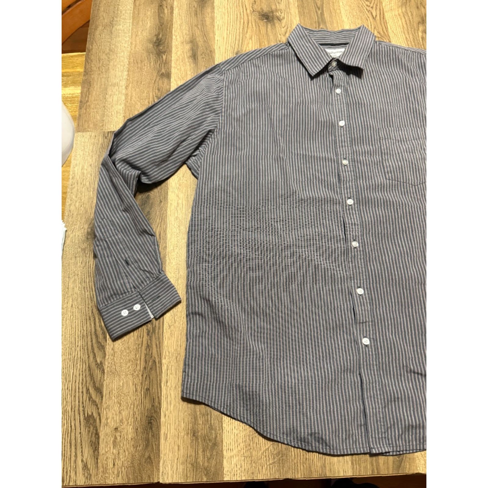 Croft & Barrow Croft & Barrow Shirt Mens XL Tall Striped Grey Red White Long Sleeve Button Up Size US XL / EU 56 / 4 - 3 Thumbnail