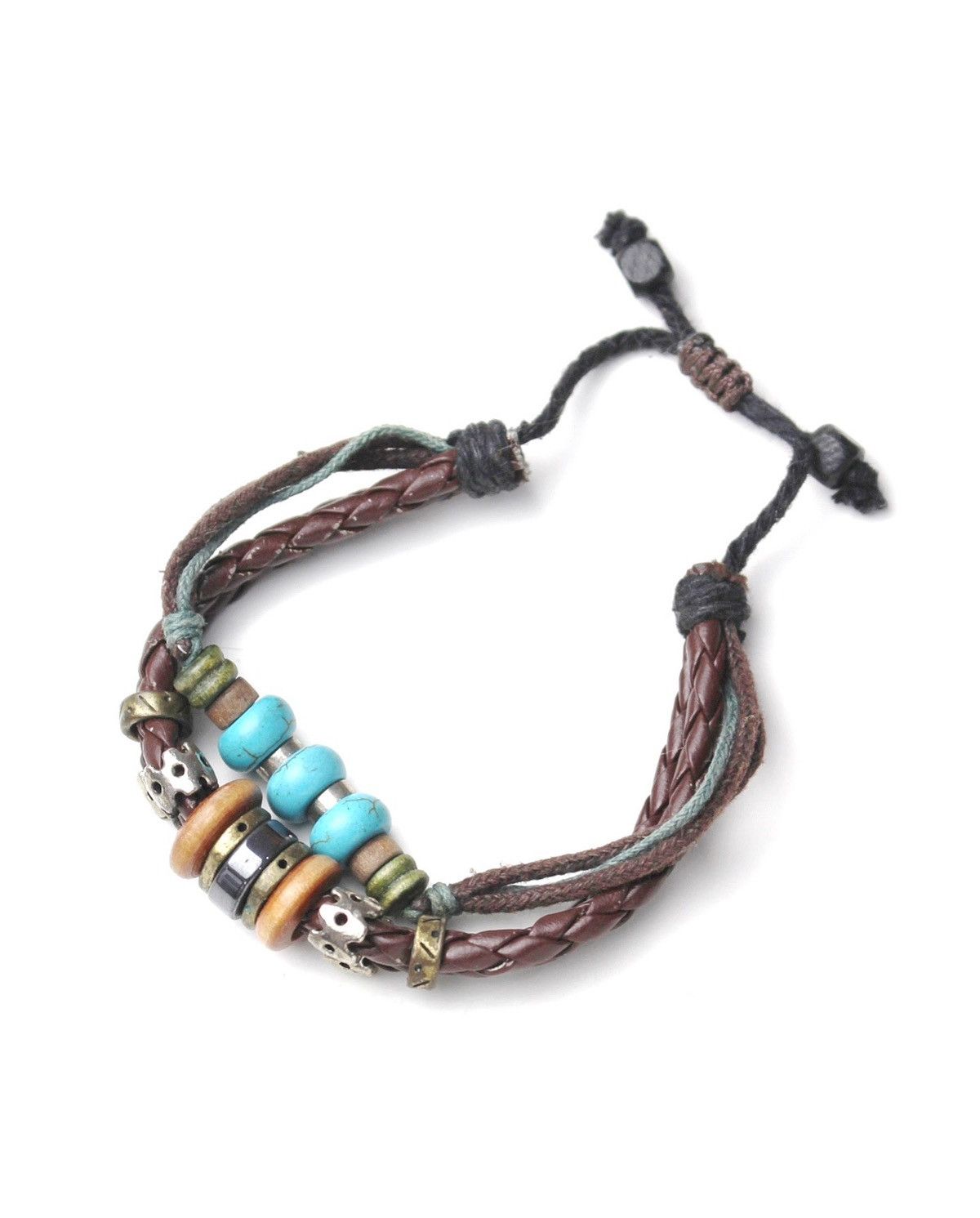 Vintage 2000S JAPANESE MADE TURQUOISE NOMAD LEATHER BRACELET Size ONE SIZE - 1 Thumbnail