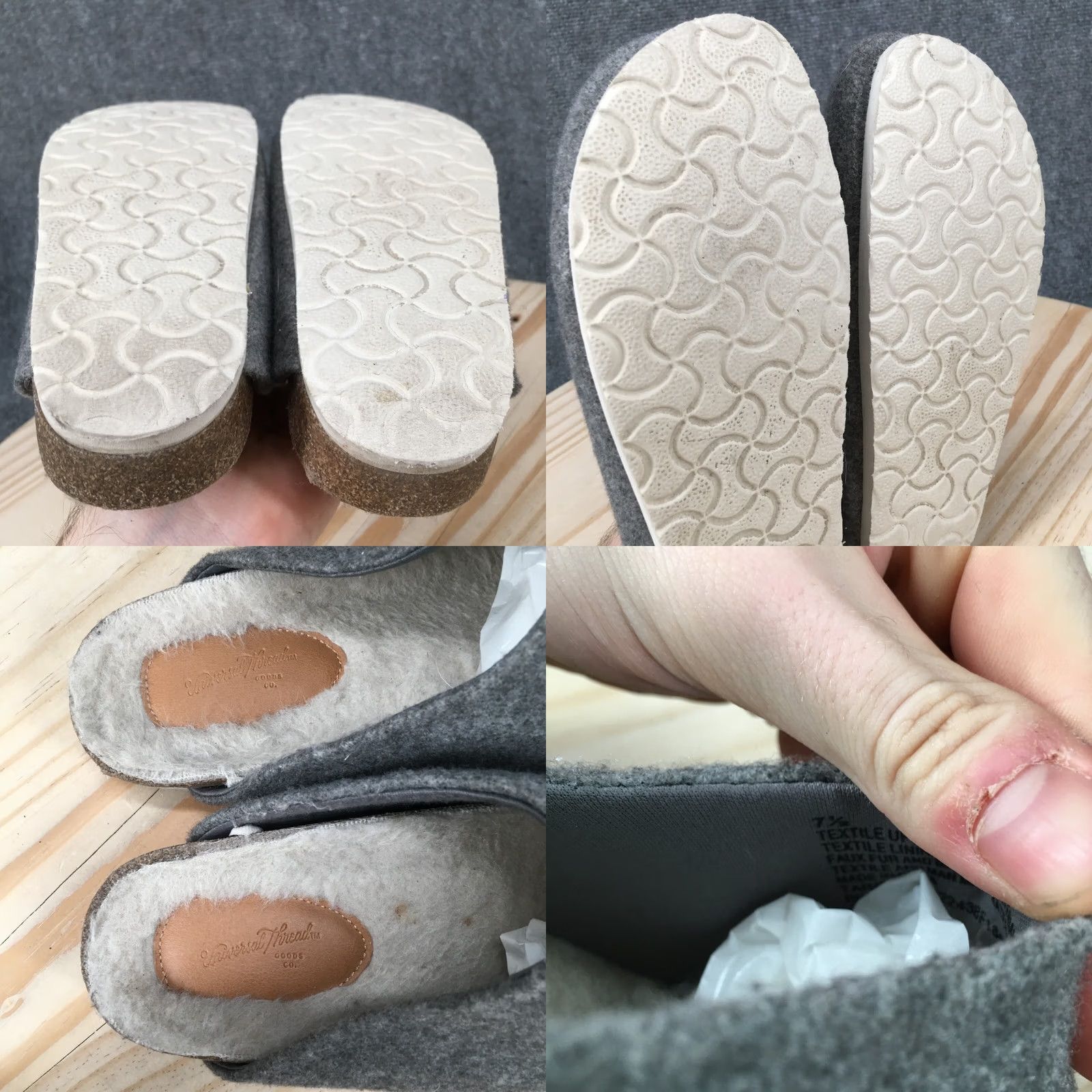 Vintage Universal Thread Sandals Womens 7.5 Grey Fabric Mule Slip On Comfort Clogs Shoes Womens Shoes Size US 8 / IT 38 - 8 Thumbnail