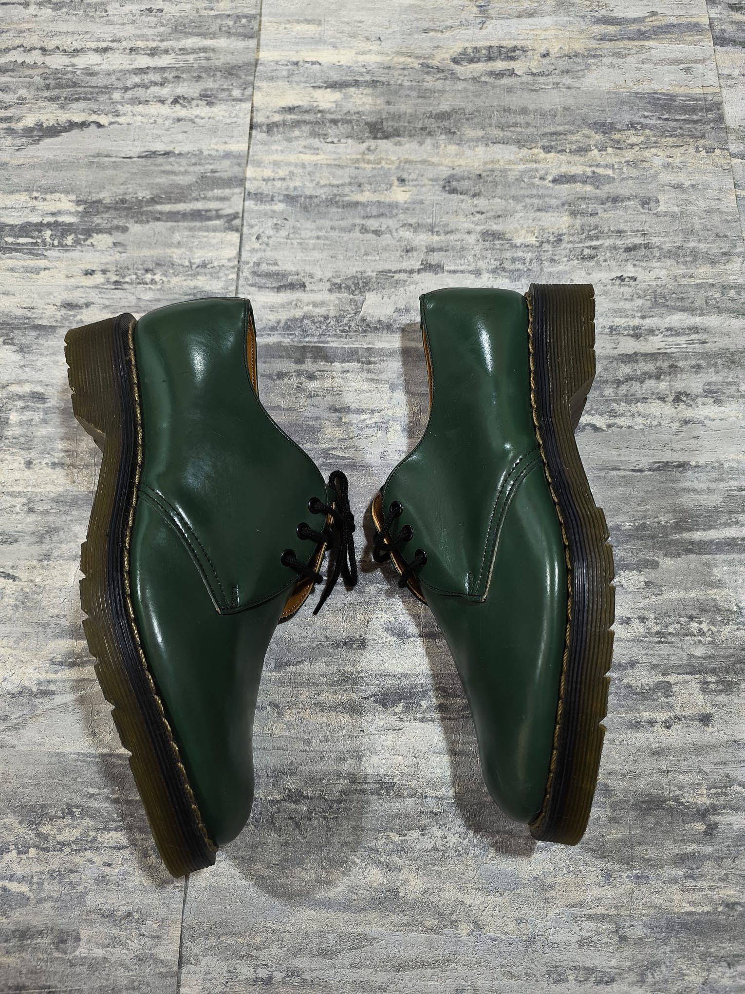 Leather Hawkins Derby Shoes Green Leather England rare 80s 90s Vtg Size US 6.5 / EU 39-40 - 5 Thumbnail