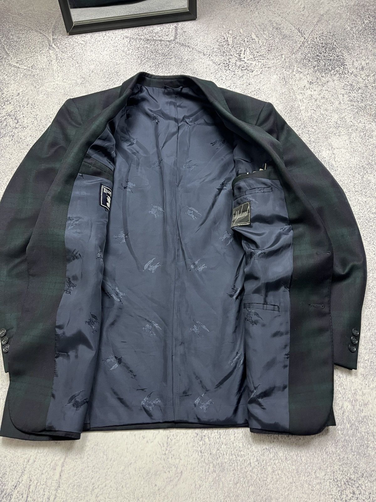 Burberry × Vintage Vintage Burberrys 90’s Wool Blazer Plaid Jacket Nova Check Size US L / EU 52-54 / 3 - 9 Thumbnail