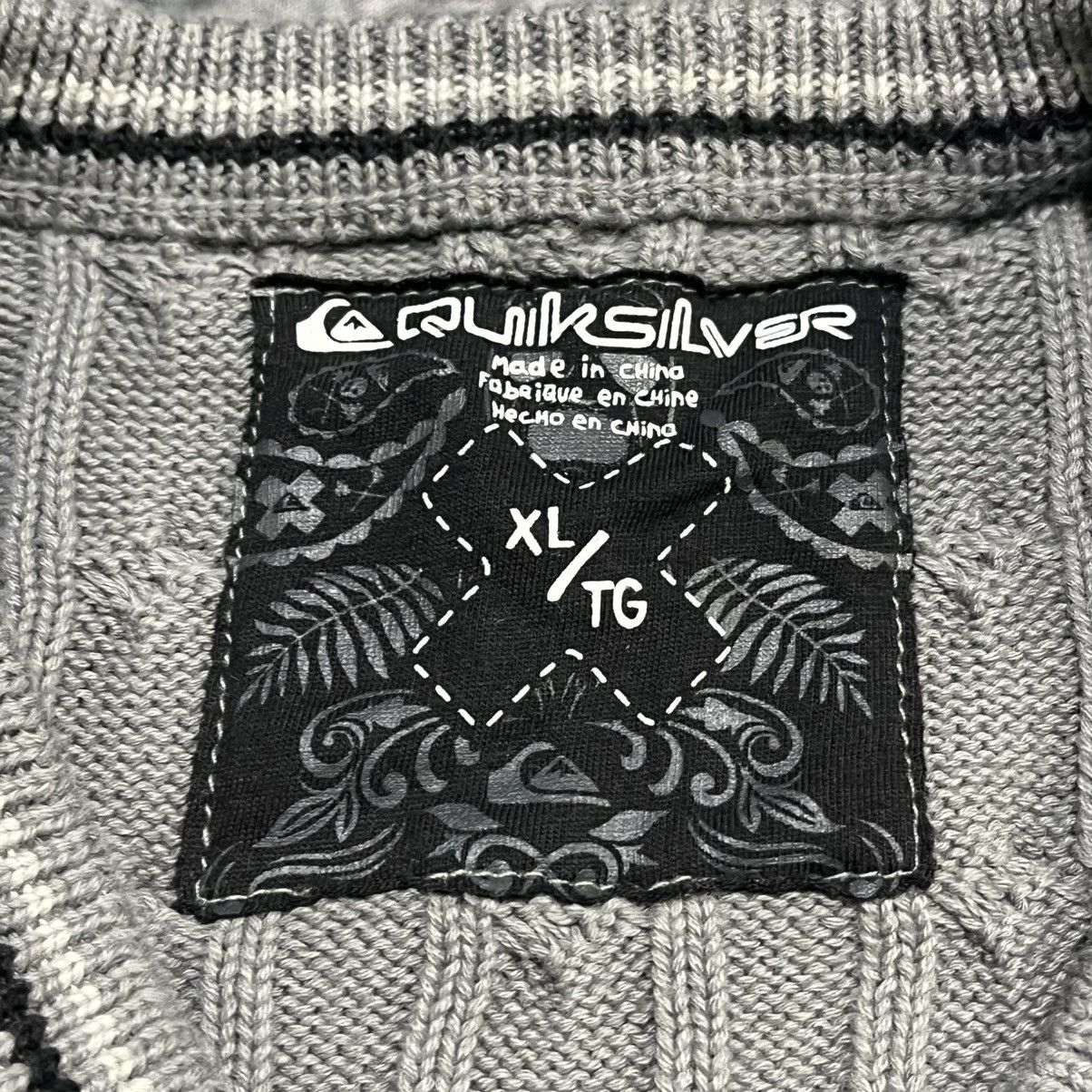 Quiksilver VINTAGE Y2K QUIKSILVER GRAY SURF SKATER CABLE KNIT SWEATER Size US XL / EU 56 / 4 - 7 Thumbnail