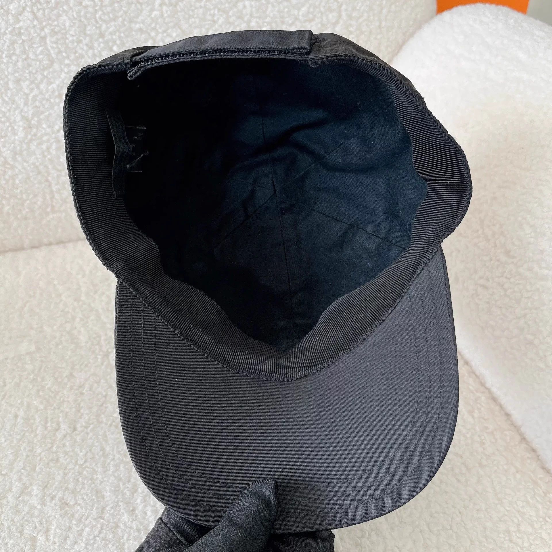 Prada Prada Black Triangle Logo Nylon Baseball Cap M Size ONE SIZE - 7 Thumbnail