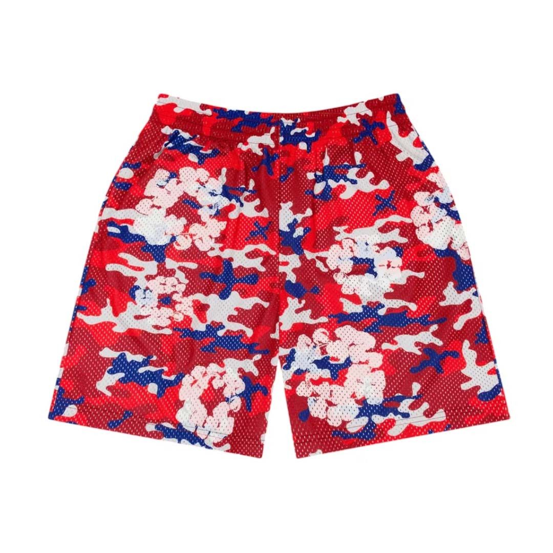 DENIM TEARS Camo Cotton Wreath Mesh Shorts Red Size US 36 / EU 52 - 1 Preview