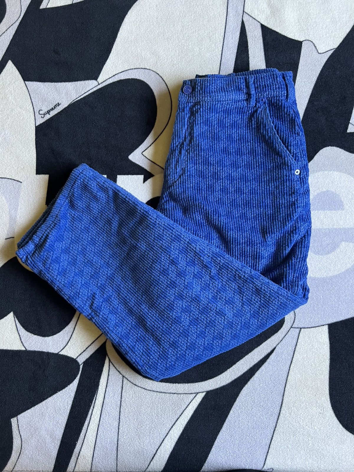 ERL ERL Monogram Corduroy Pants - Blue - Medium Size US 32 / EU 48 - 2 Thumbnail
