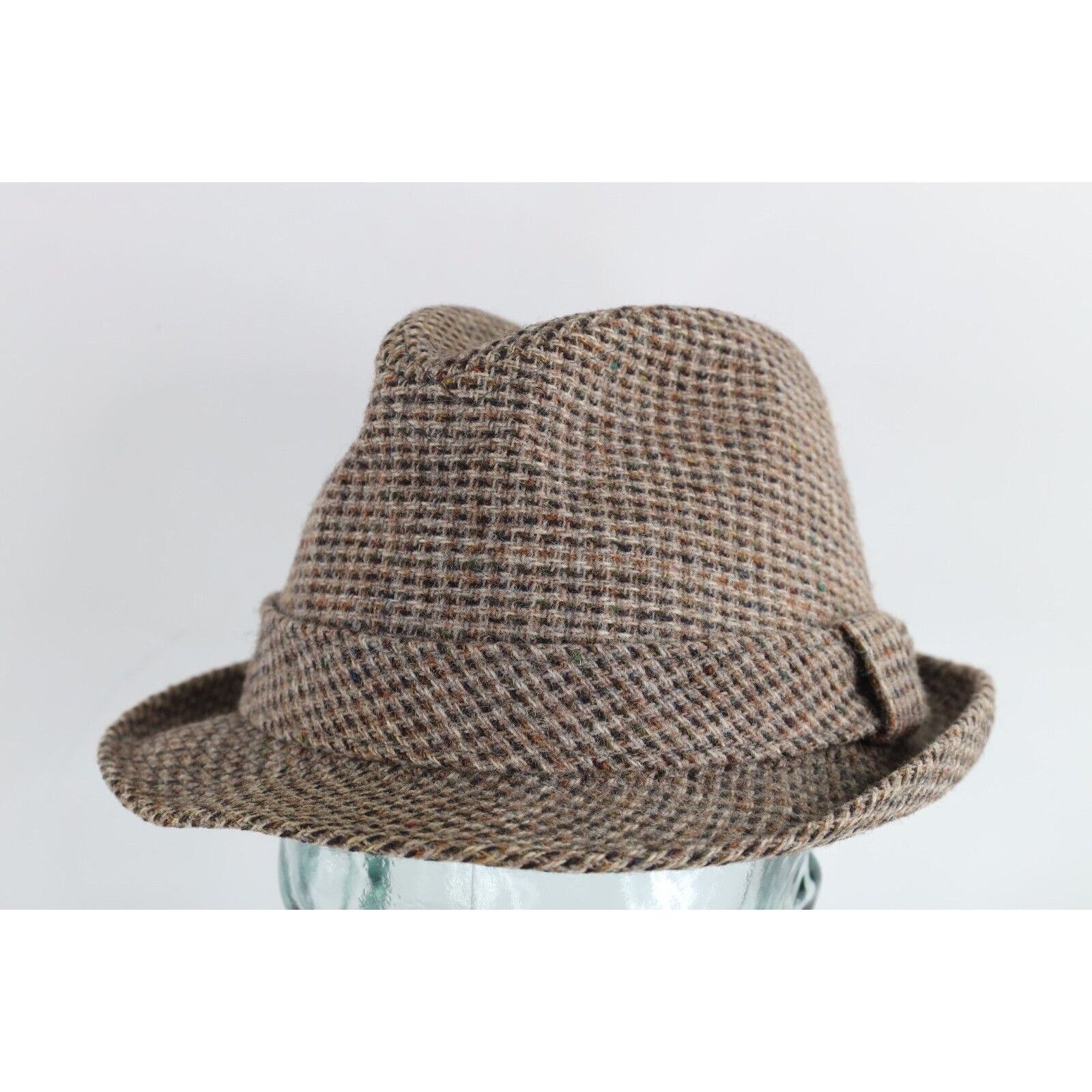 Vintage Vintage 70s Rockabilly Hand Woven Wool Tweed Fedora Hat Size ONE SIZE - 1 Thumbnail