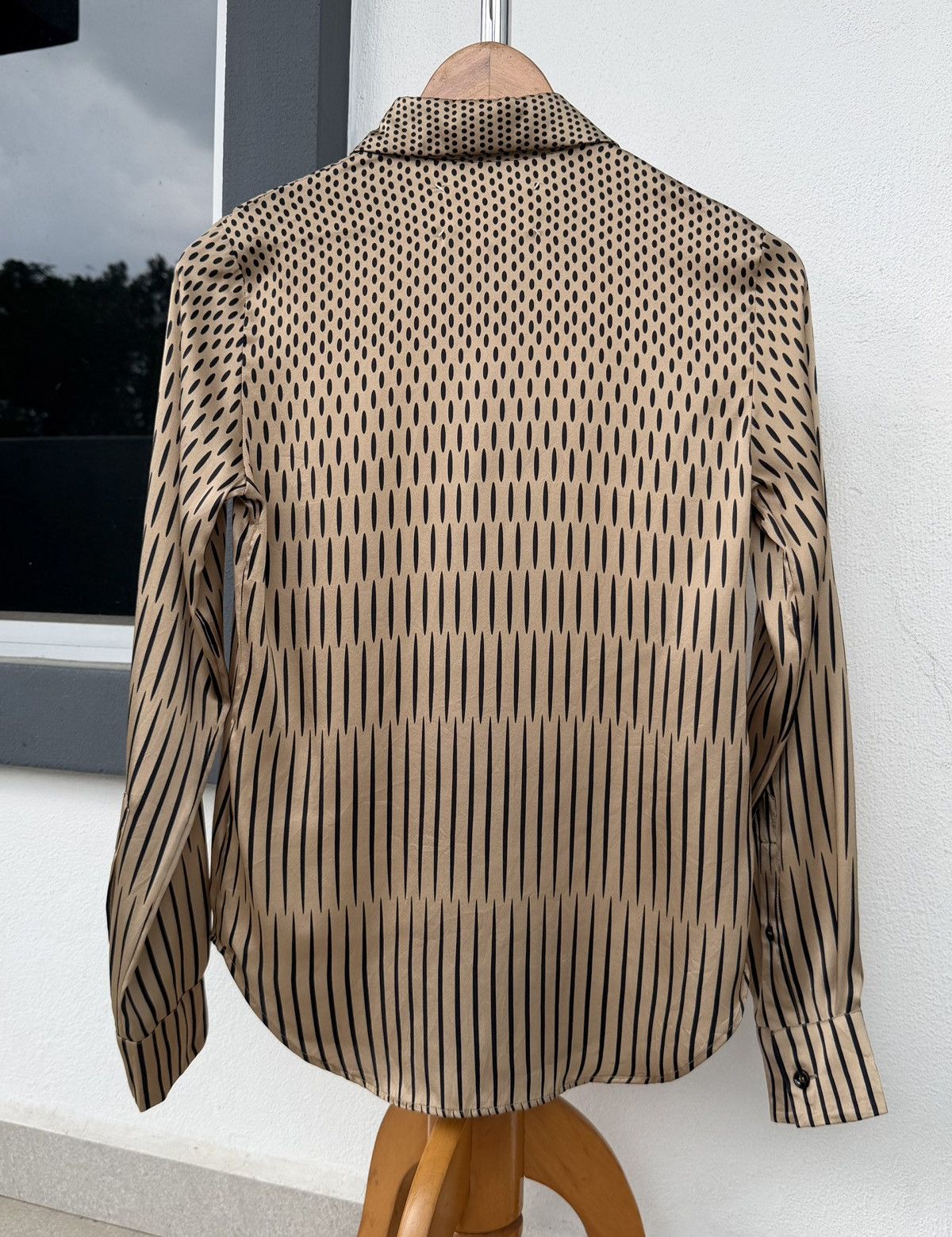 Maison Margiela Maison Margiela Monogram Pattern Logo Long Sleeve Silk Shirt Size S / US 4 / IT 40 - 3 Thumbnail