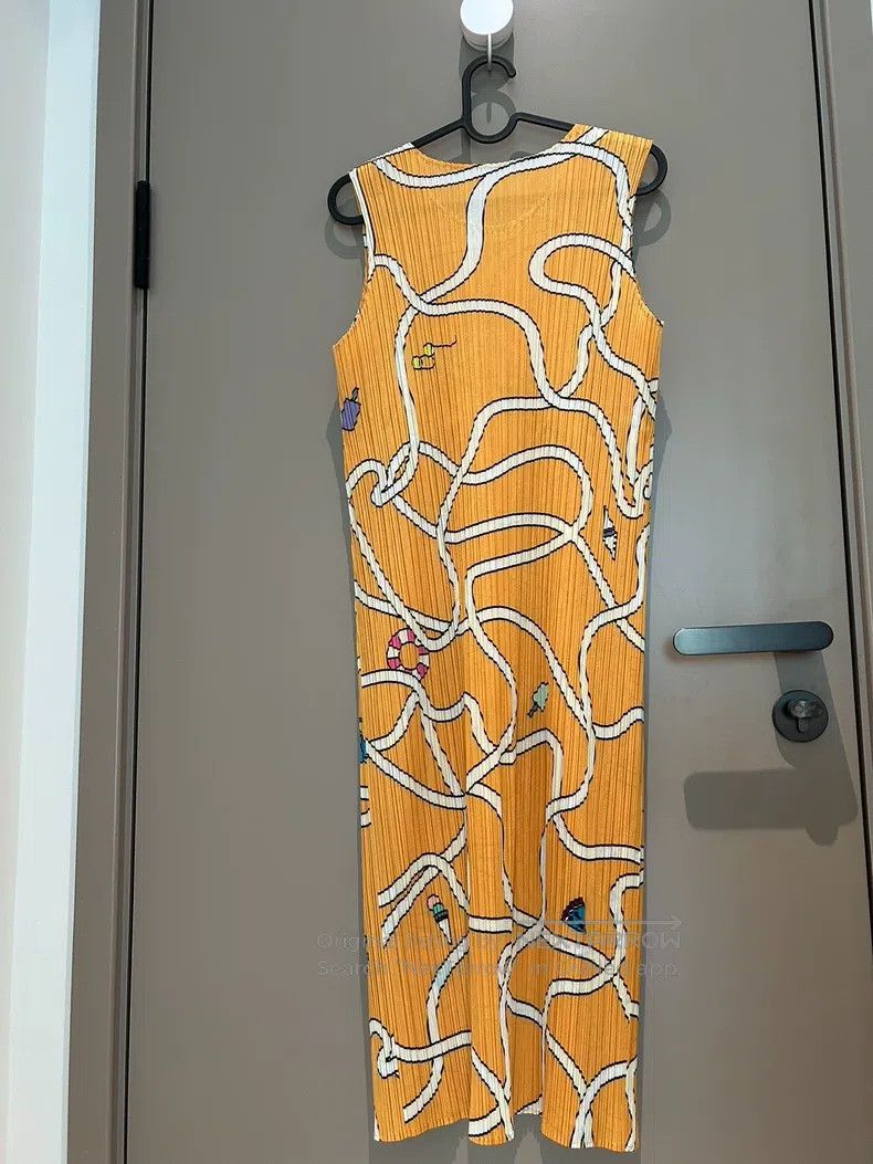 Issey Miyake Issey Miyake Yellow Wave Dress Size XL / US 12-14 / IT 48-50 - 2 Thumbnail