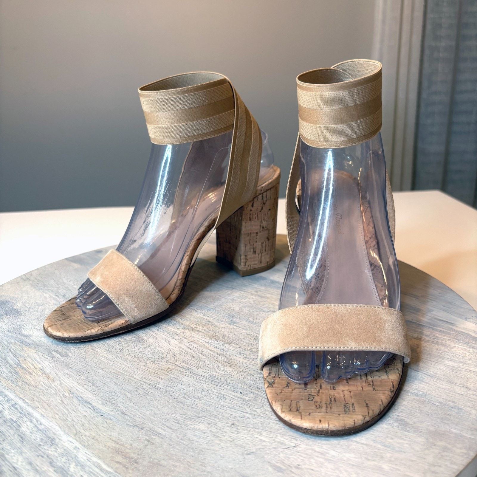 Gianvito Rossi Gianvito Rossi Suede Cork Sandals Strap Beige 38.5 US 8.5 Size US 8.5 / IT 38.5 - 3 Thumbnail